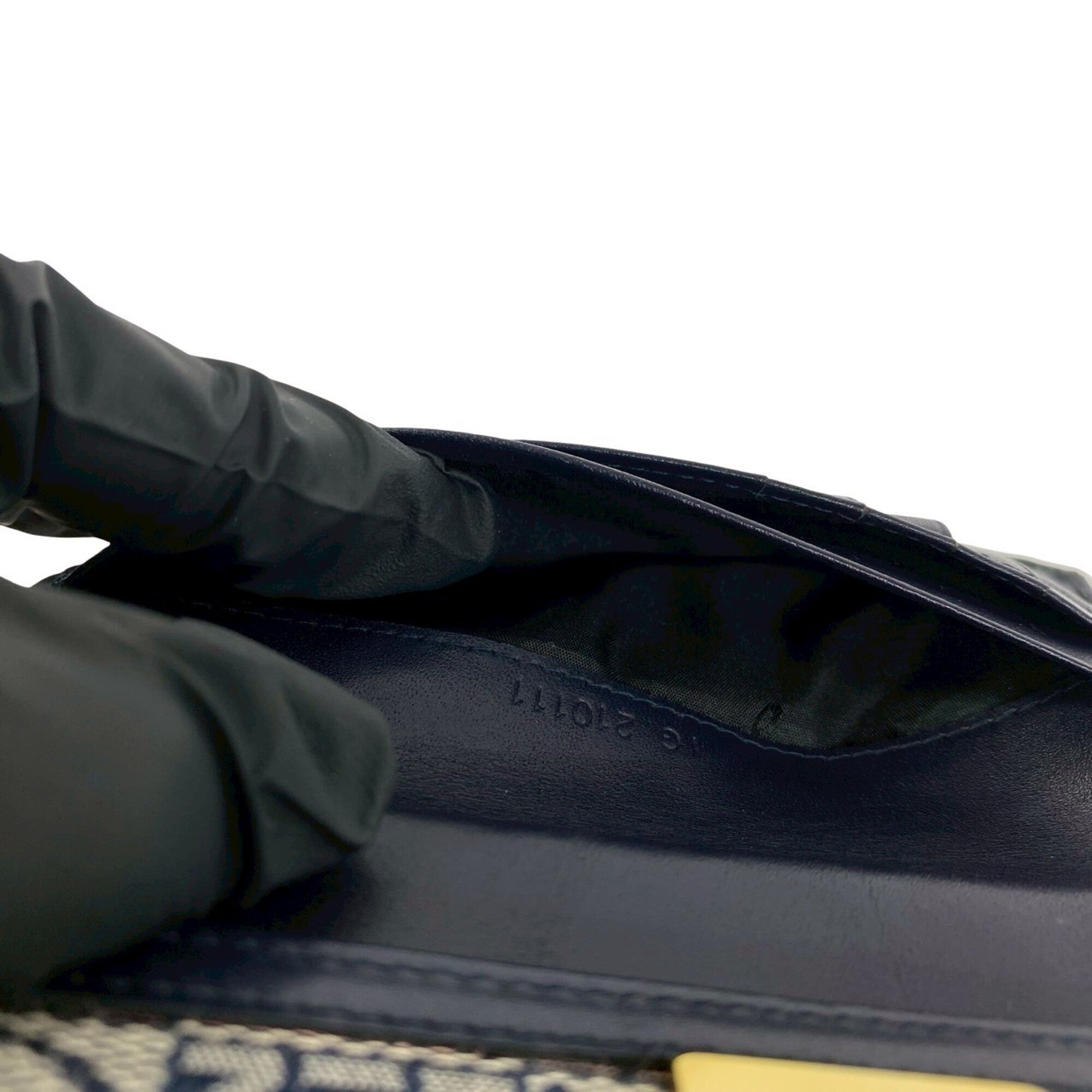 Salvatore Ferragamo Navy Canvas Leather Wallet (Tri-Fold) (Pre-Owned)