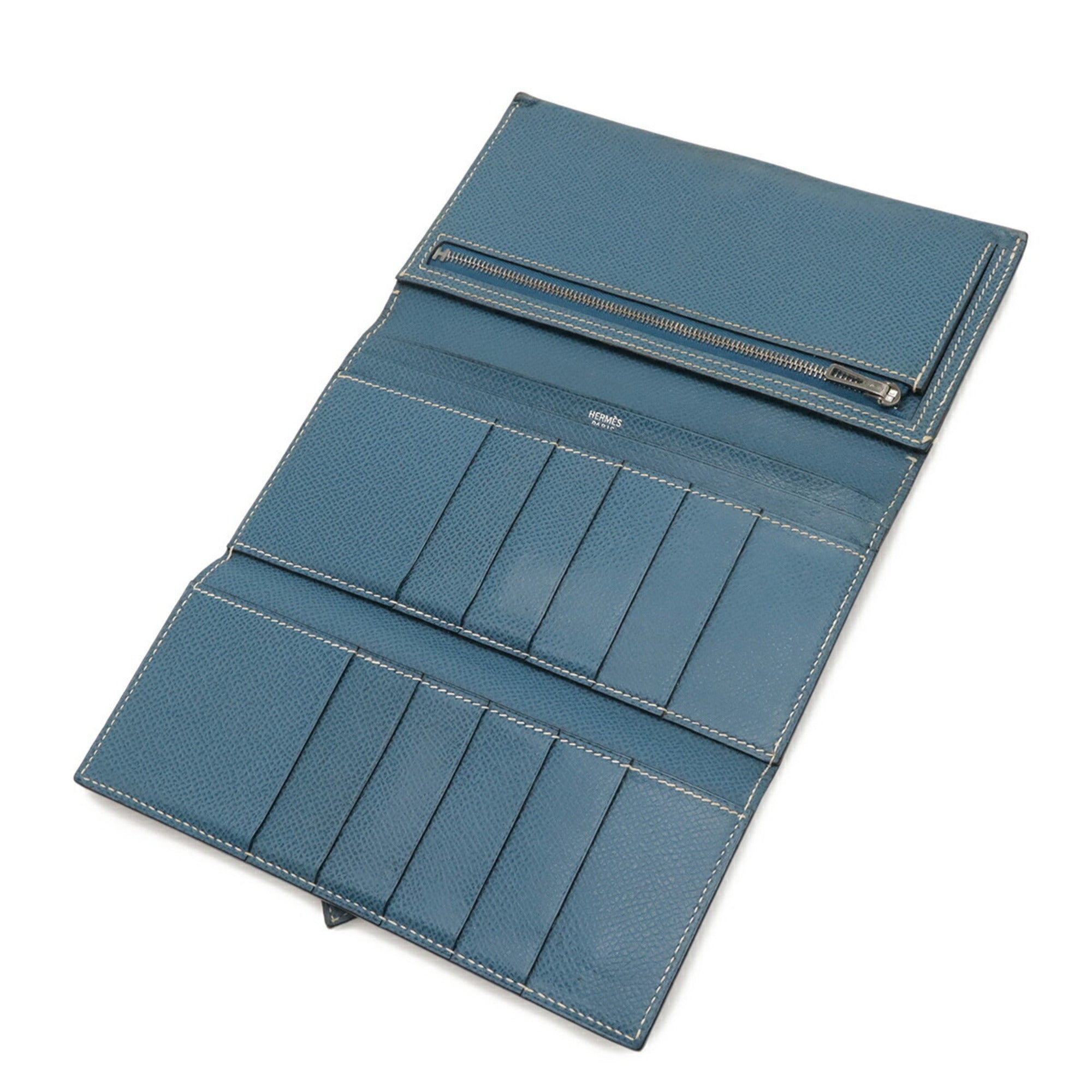 Hermes Bearn Colvert Epsom Leather Long Wallet (Tri-Fold) (Pre-Owned)
