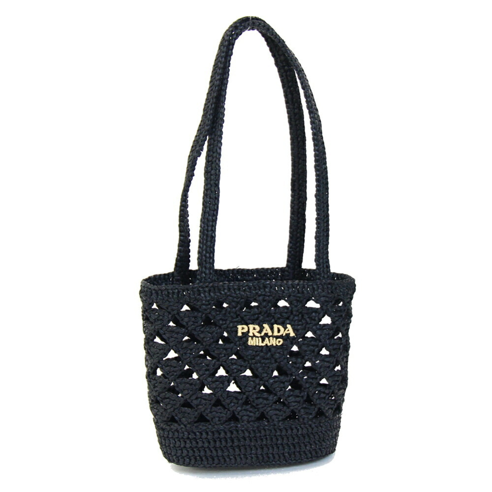 Prada Black Viscose Handbag Tote Bag (Pre-Owned)