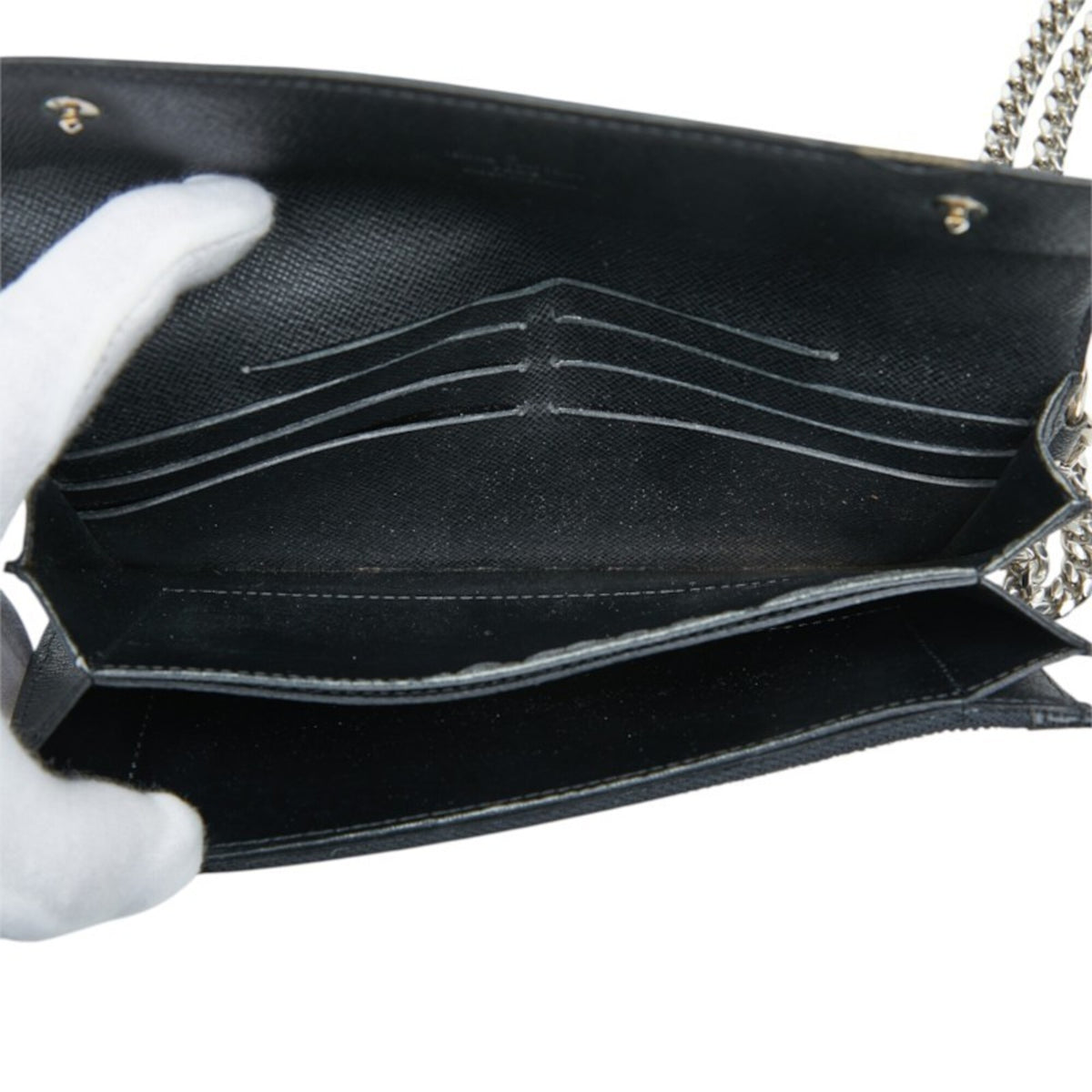 Louis Vuitton Black Pvc Leather Chain/Shoulder Wallet (Pre-Owned)