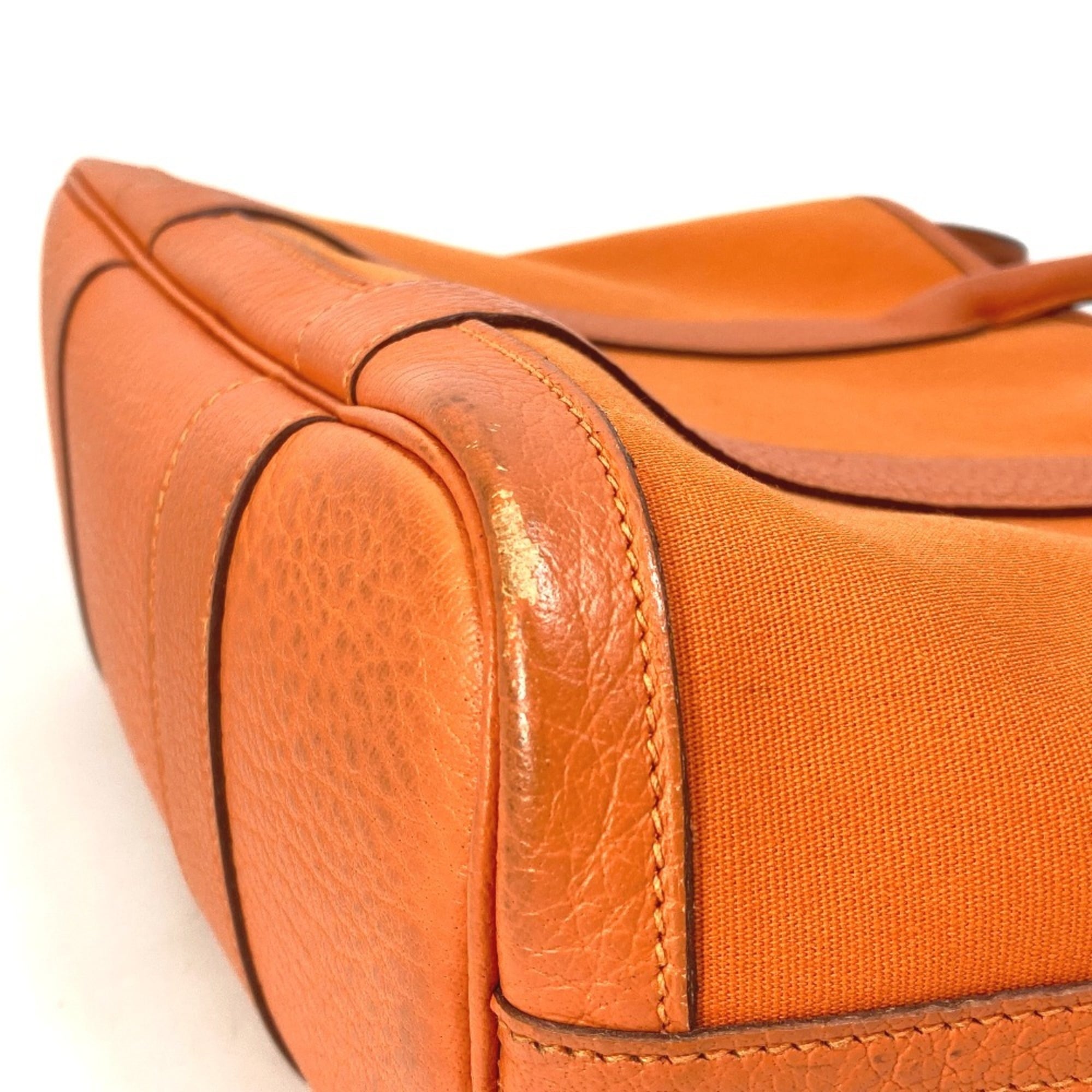 Hermes Orange Toile Officier Shoulder Bag Tote Bag (Pre-Owned)