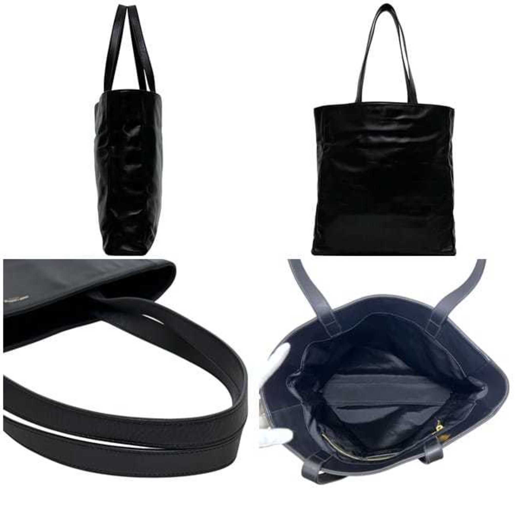 Saint Laurent Black Leather Tote Bag (Pre-Owned)