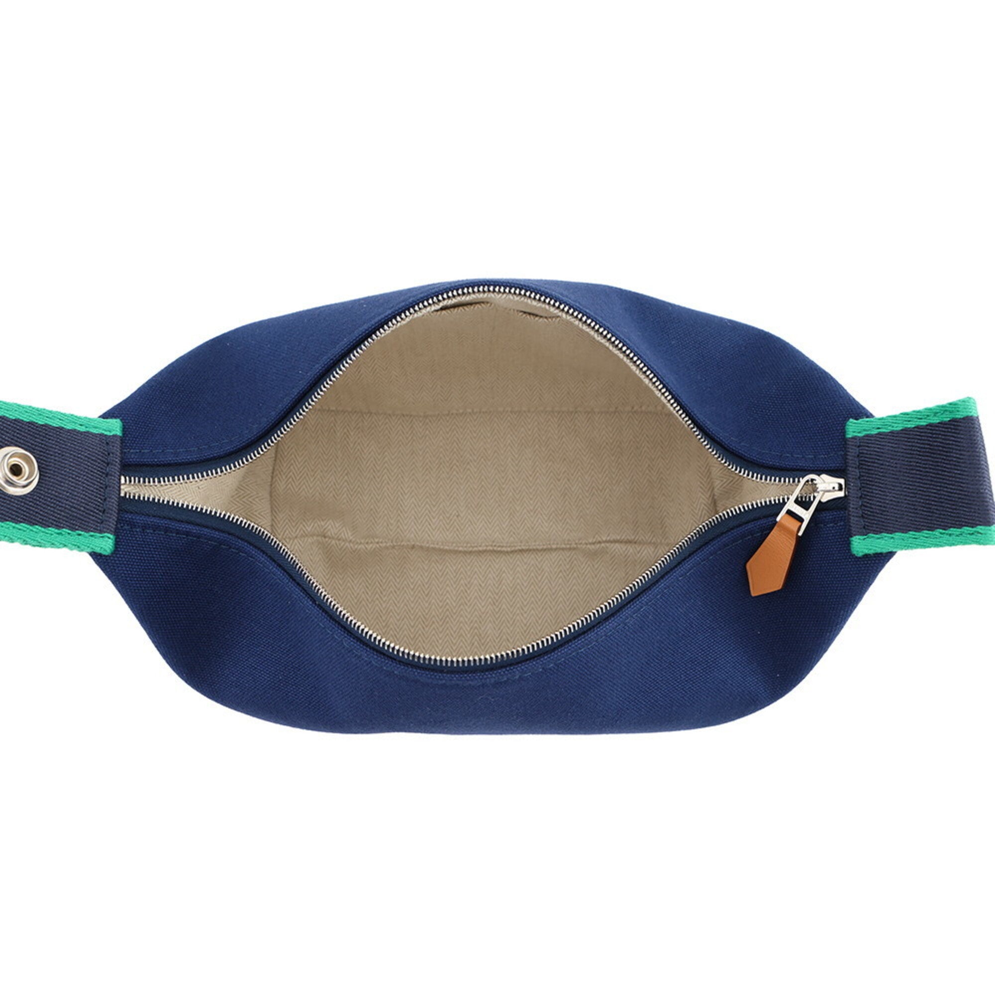 Hermes Kara Marine Blue Canvas Handbag Pouch (Pre-Owned)