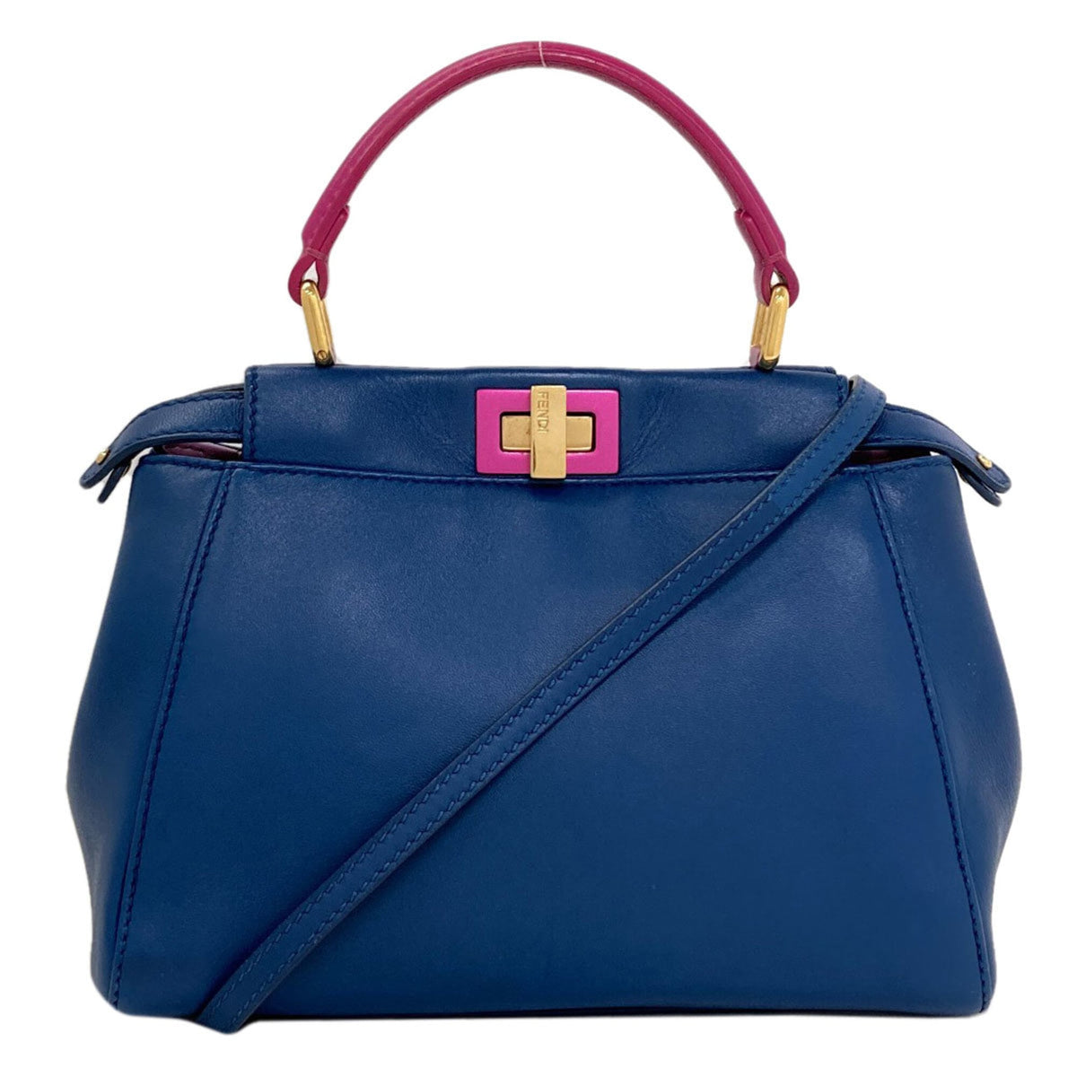 Fendi Blue Purple Leather Handbag (Pre-Owned)
