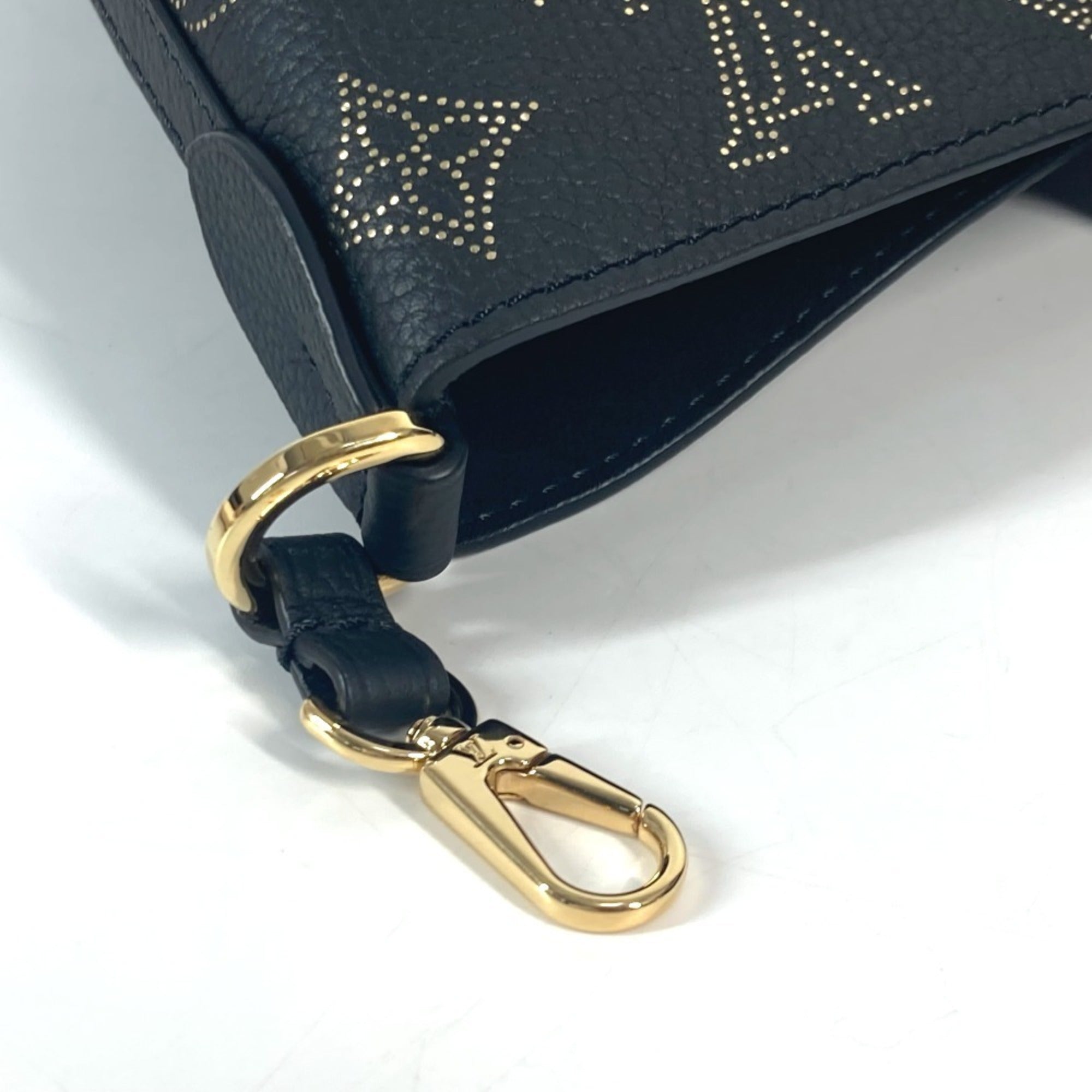 Louis Vuitton Black Blossom Gold Monogram Mahina Leather Leather Handbag Shoulder Bag Tote Bag (Pre-Owned)