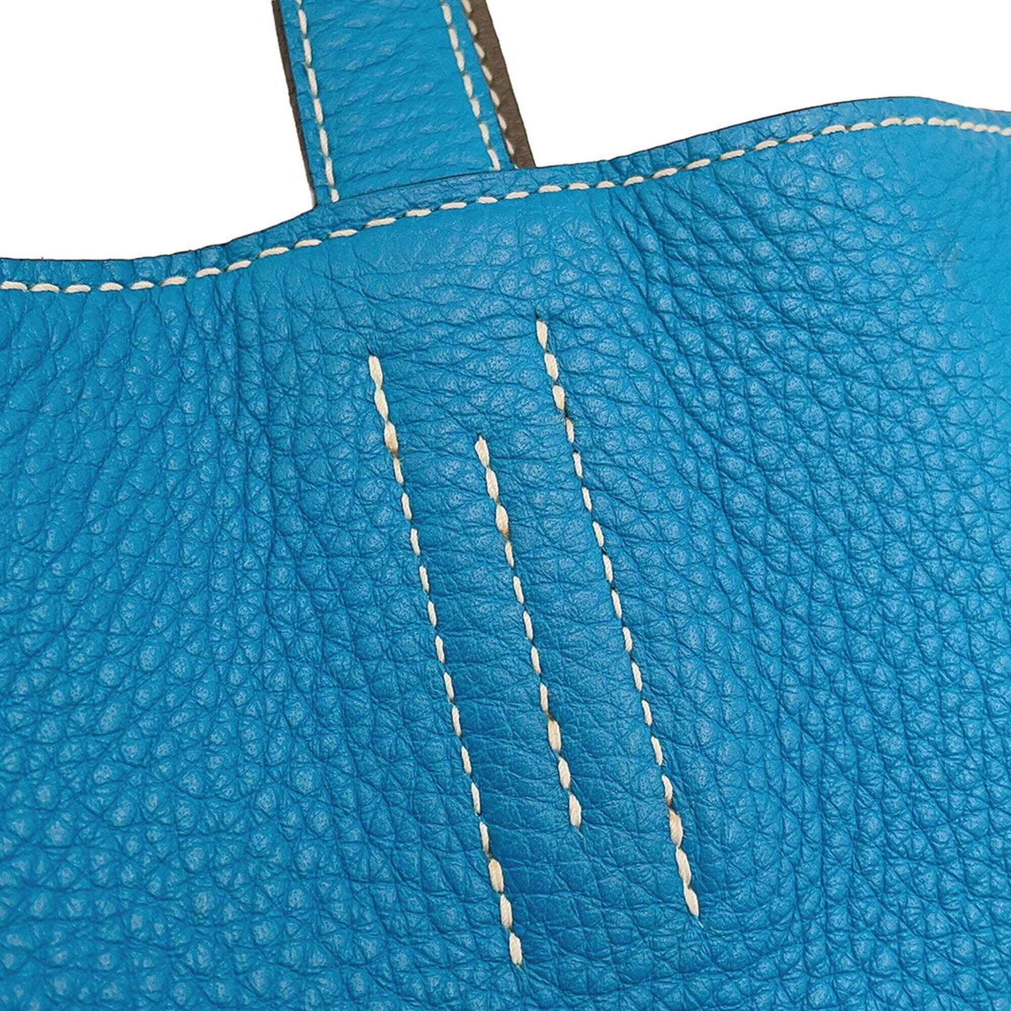 Hermes Etain Taurillon Clemence Leather Handbag Tote Bag (Pre-Owned)