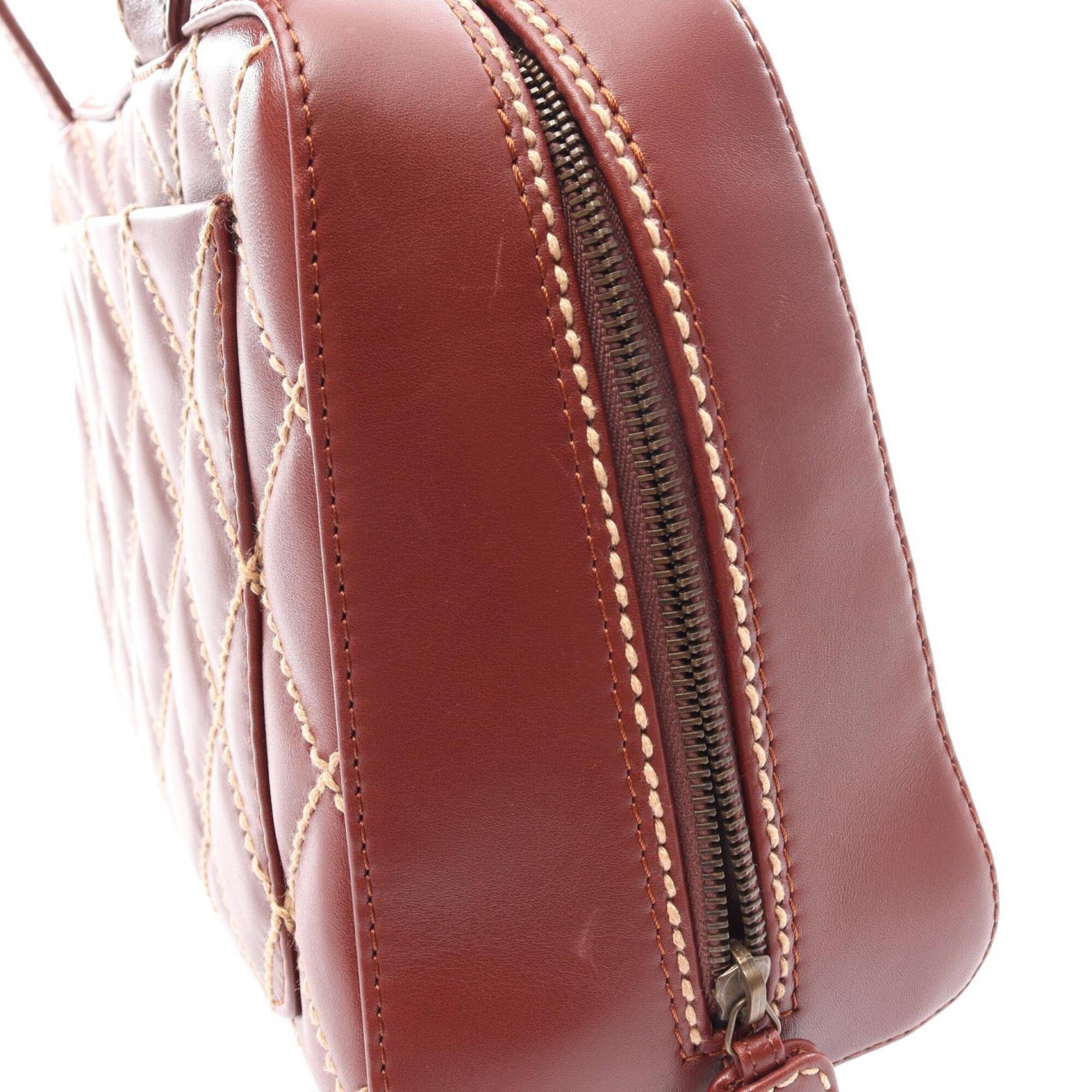 Chanel Brown Leather Handbag (Pre-Owned)
