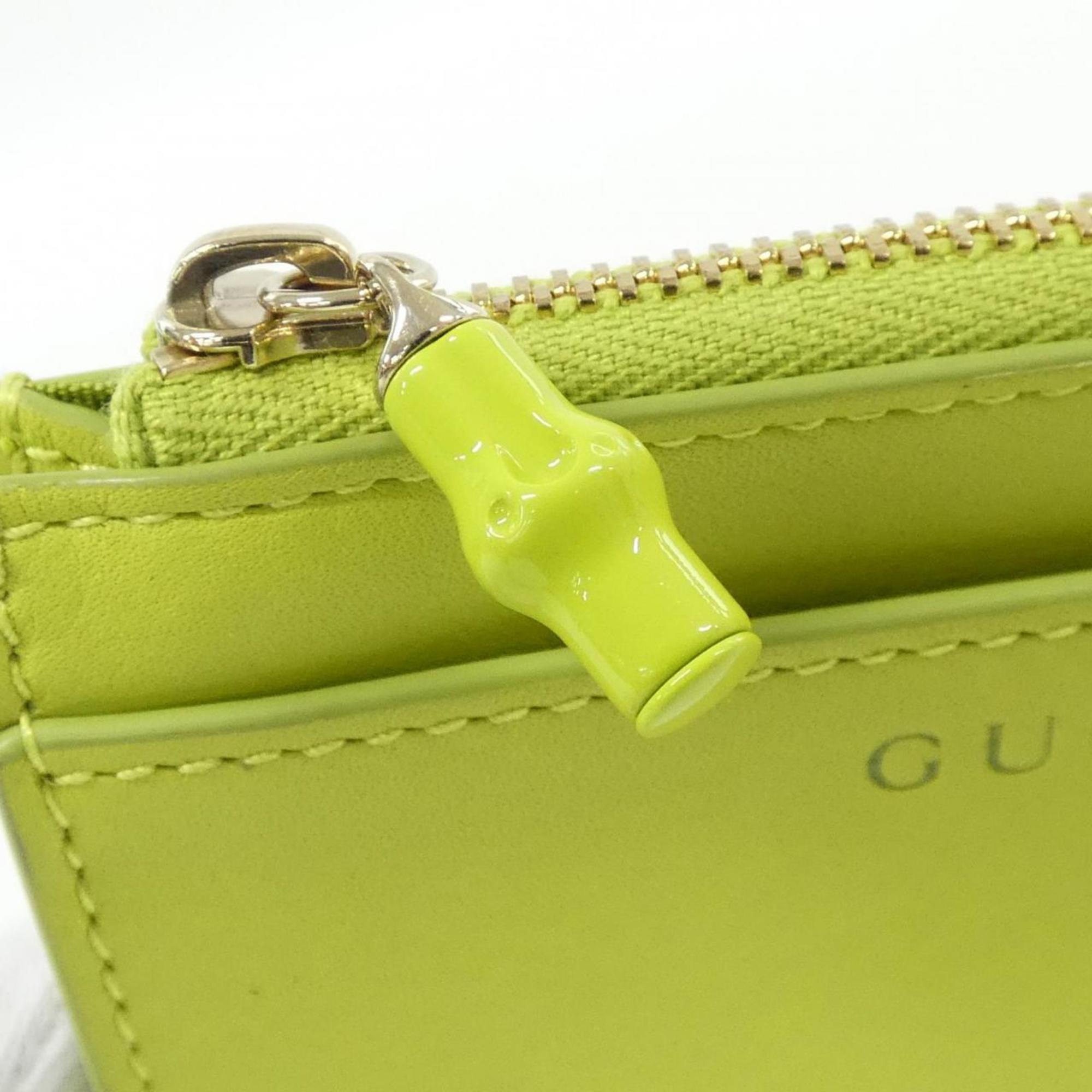 Gucci Green Leather Coin Purse/Coin Case (Pre-Owned)