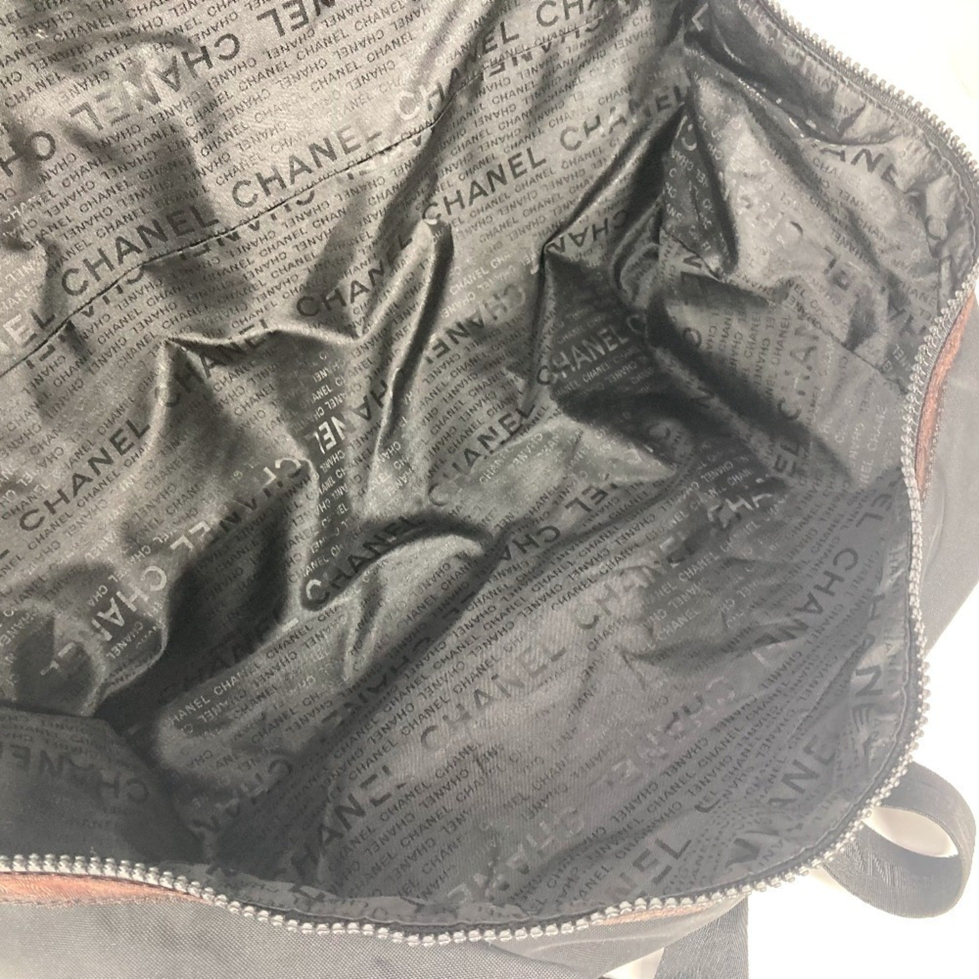 Chanel Black Nylon Boston Bag Shoulder Bag (Pre-Owned)