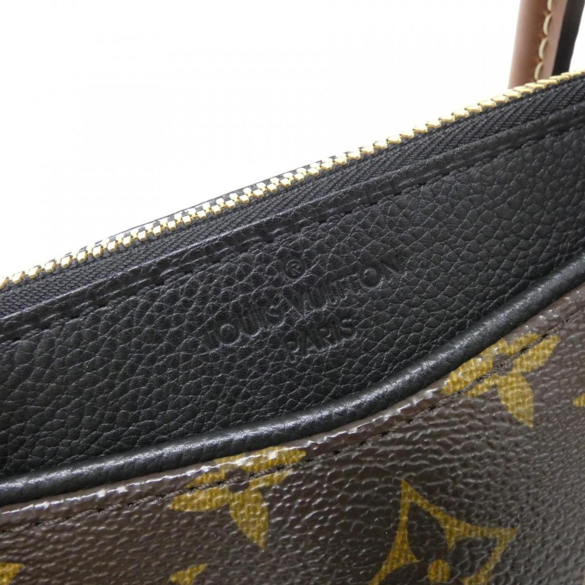 Louis Vuitton Black Marron Coated Canvas Leather Handbag (Pre-Owned)