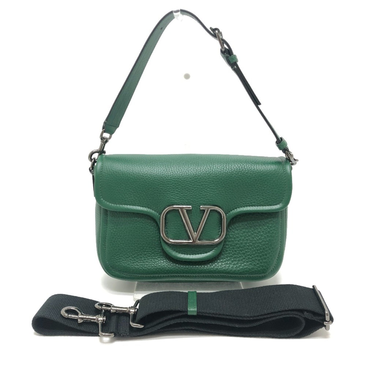 Valentino Garavani Green Leather Handbag Shoulder Bag (Pre-Owned)