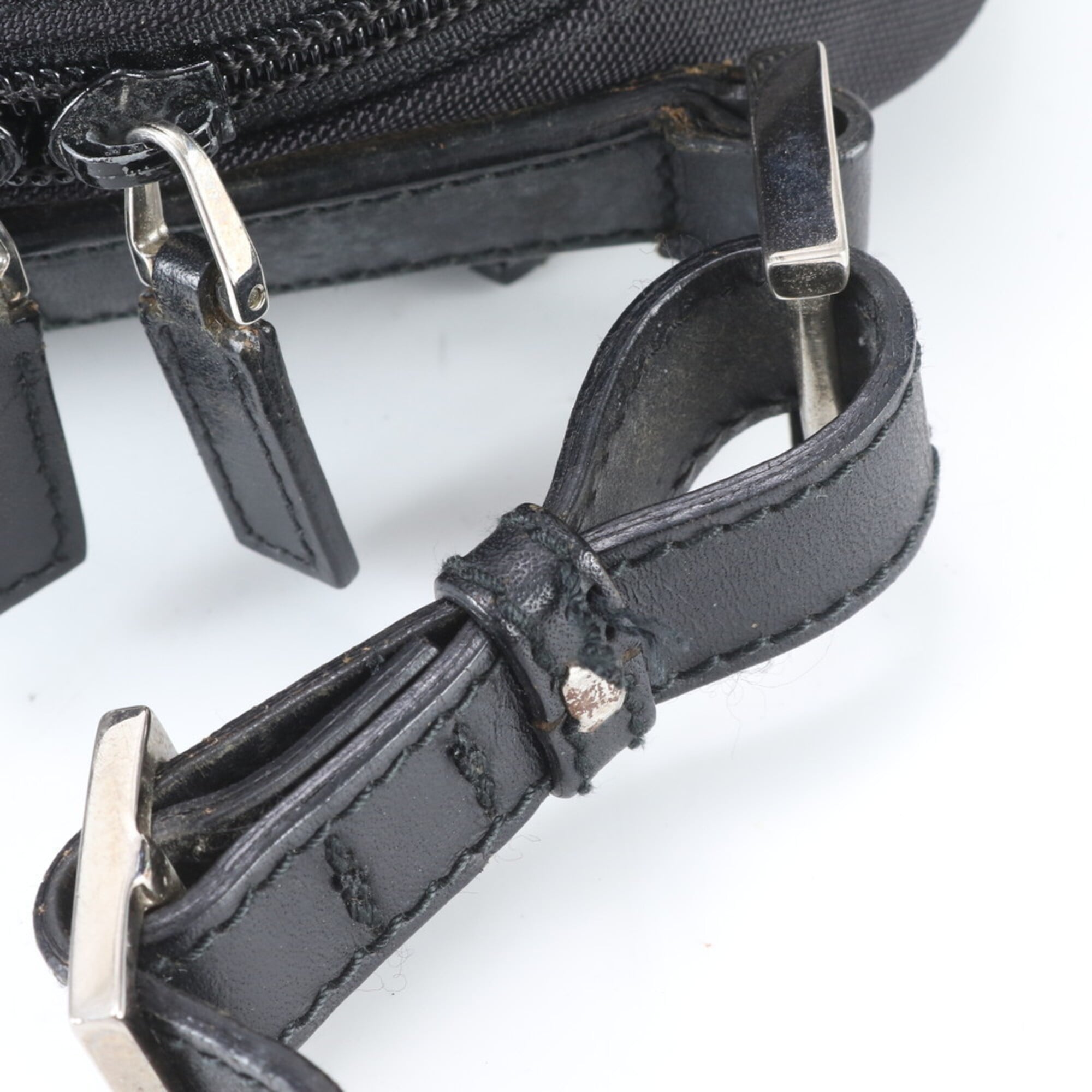Gucci Black Leather Canvas Shoulder Bag (Pre-Owned)