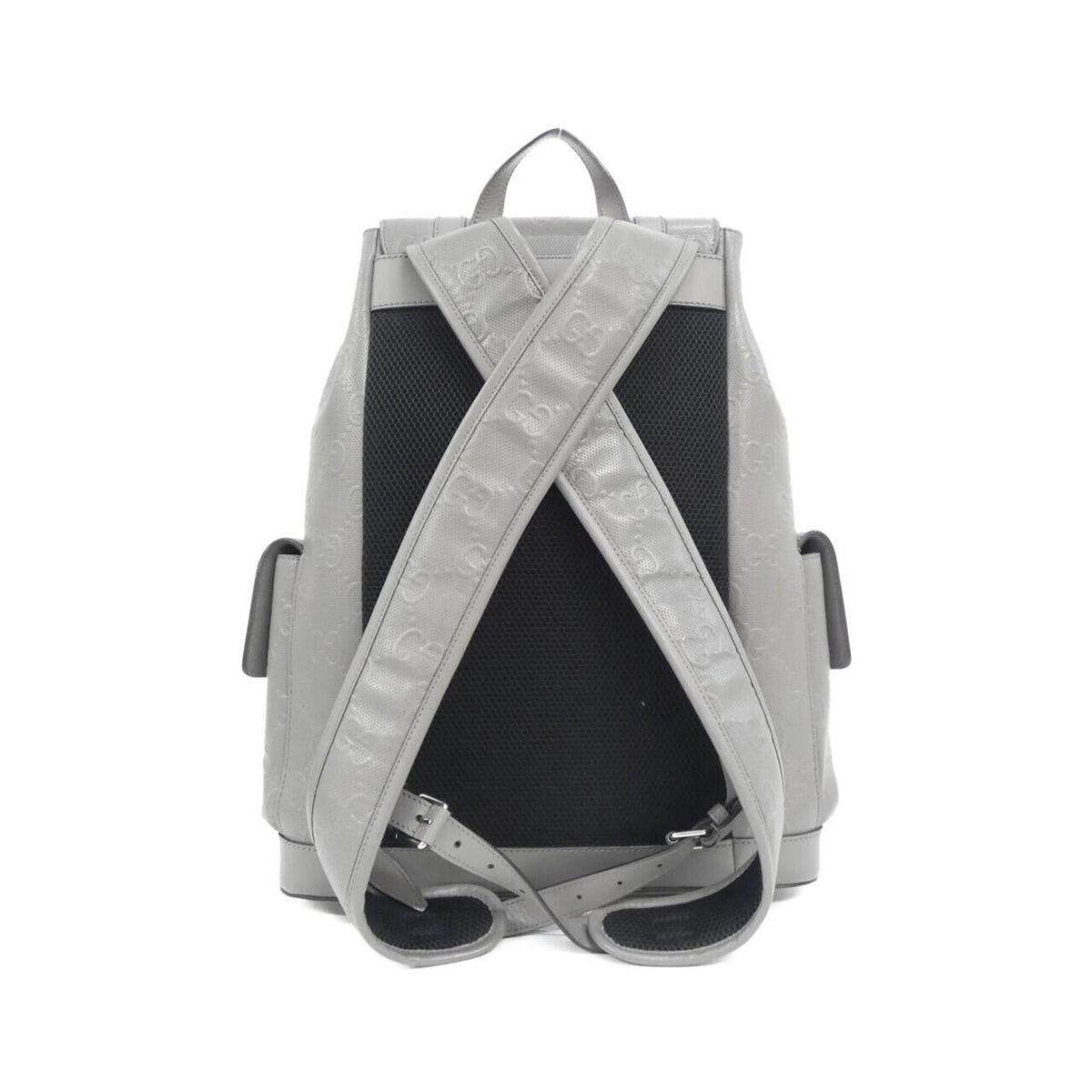 Gucci Gray Leather Backpack (Pre-Owned)