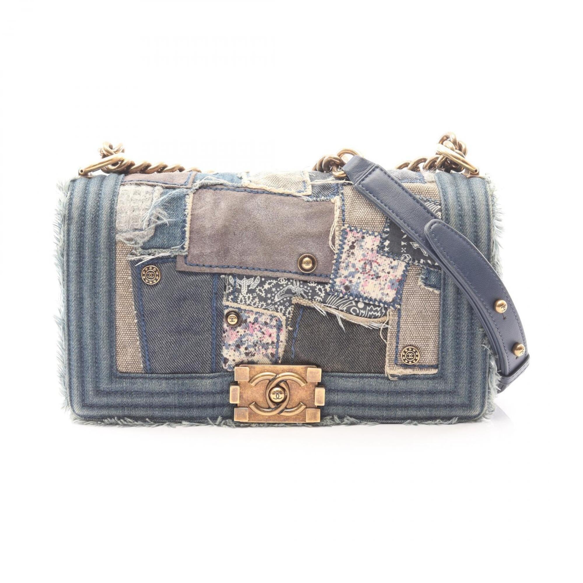 Chanel Blue Multi-Color Denim Handbag Shoulder Bag (Pre-Owned)