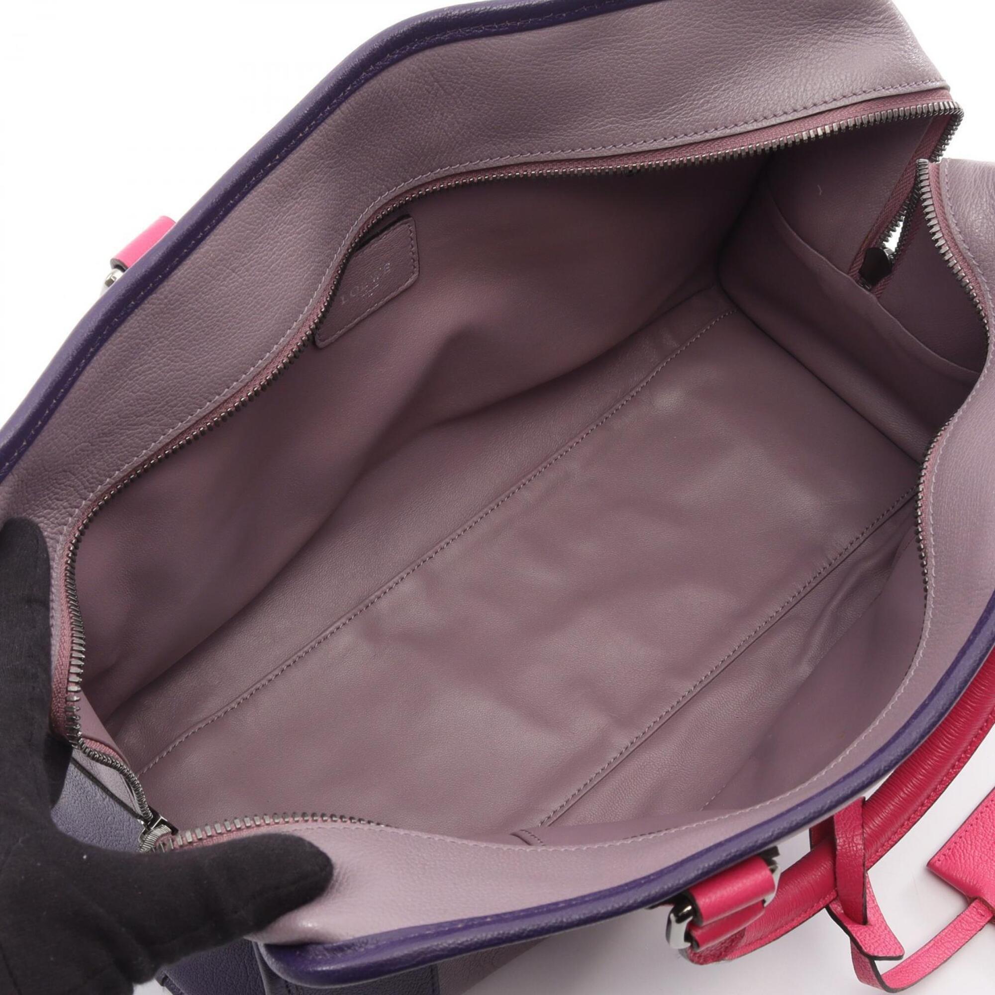 Loewe Pink Purple Leather Handbag (Pre-Owned)