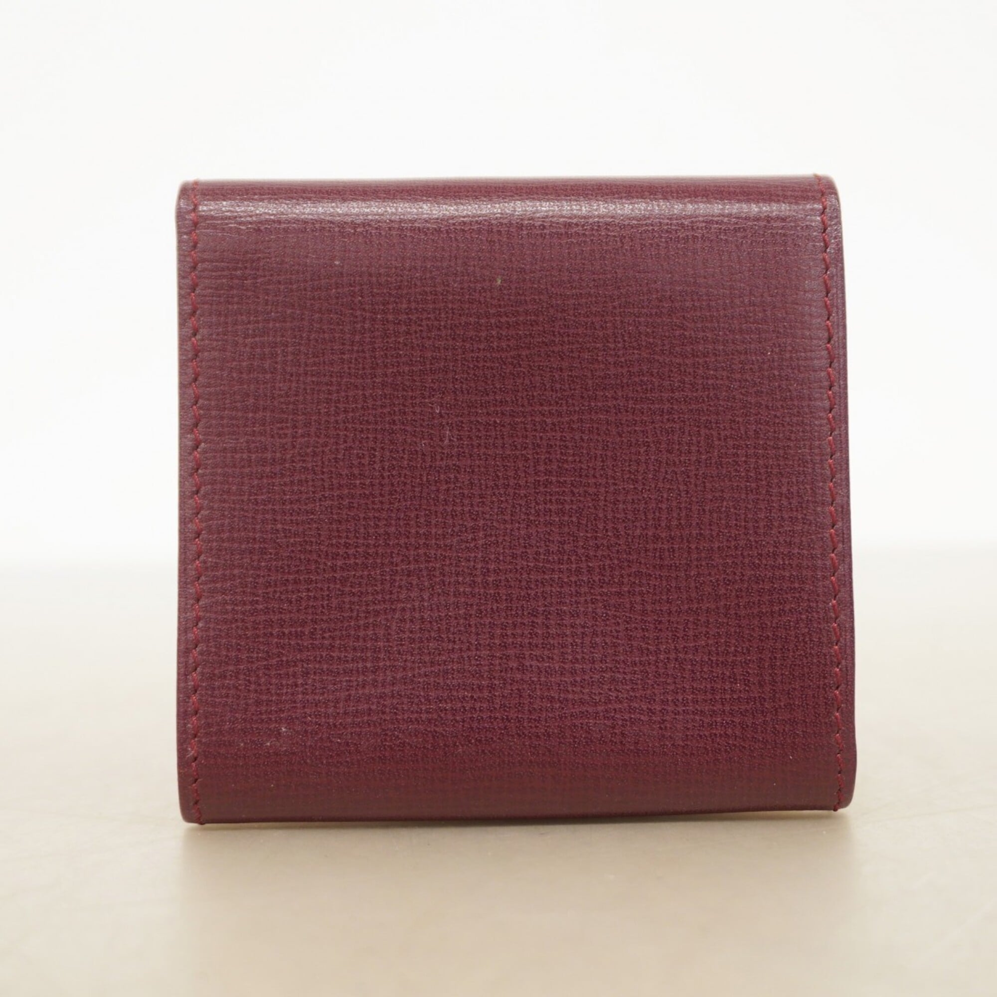 Cartier Bordeaux Leather Coin Purse/Coin Case (Pre-Owned)