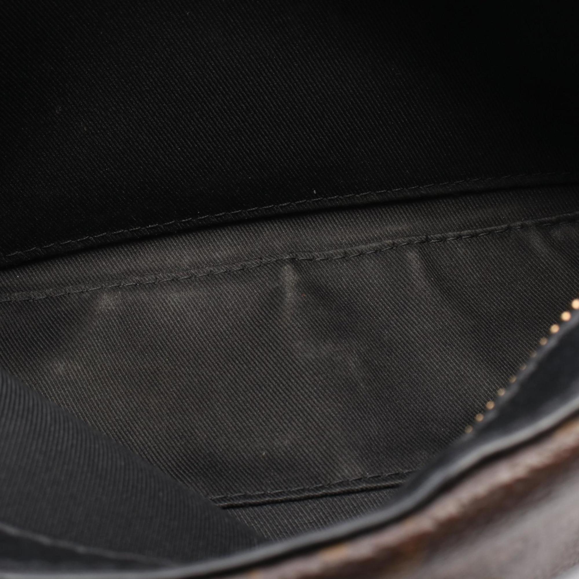 Louis Vuitton Black Brown Noir Coated Canvas Leather Handbag Shoulder Bag (Pre-Owned)