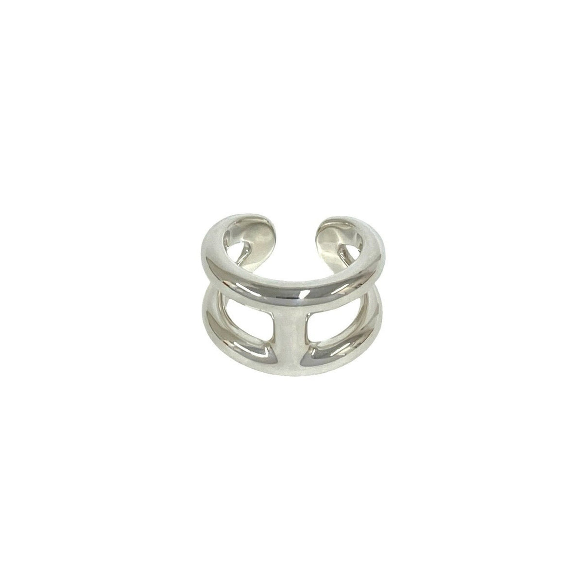 Hermes Silver Silver 925 Band Ring (Pre-Owned)