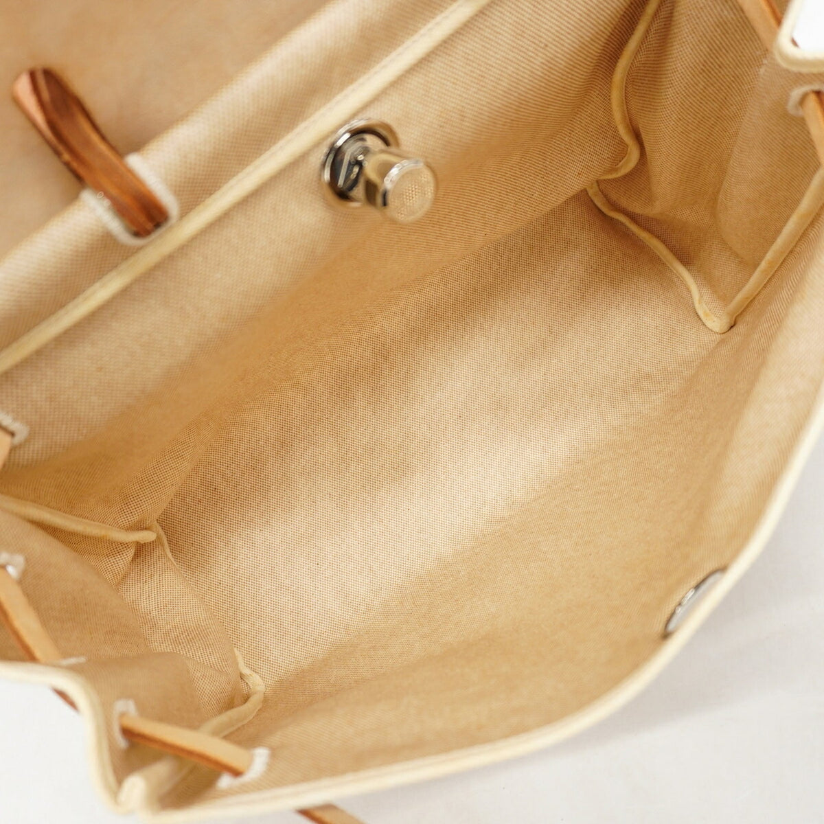 Hermes Brown Natural Toile H Handbag (Pre-Owned)