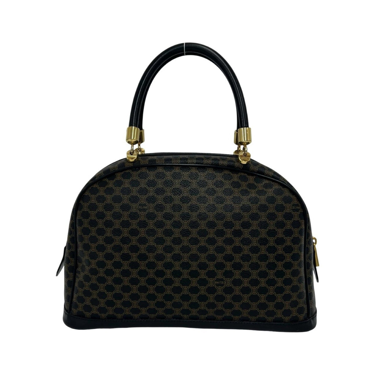 Celine Black Brown Leather Pvc Boston Bag Handbag Tote Bag (Pre-Owned)