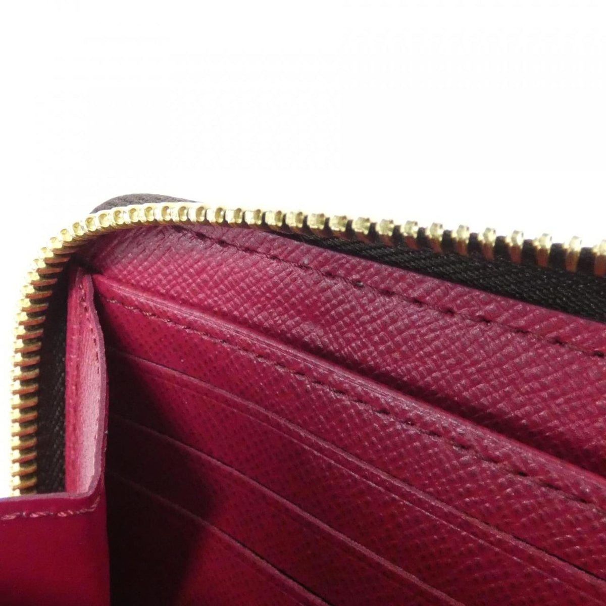Louis Vuitton Fuchsia Marron Coated Canvas Long Wallet (Bi-Fold) (Pre-Owned)