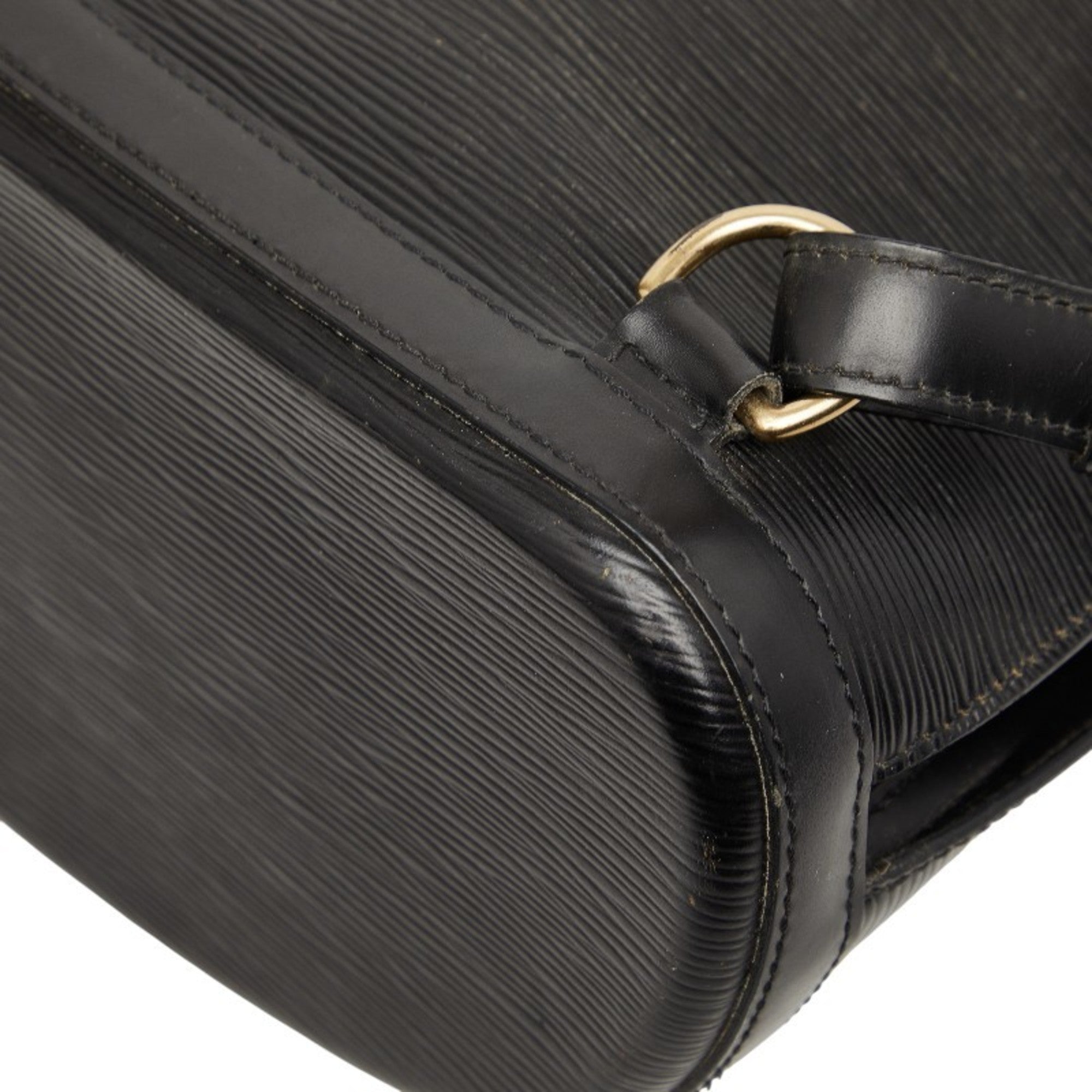 Louis Vuitton Black Noir Leather Backpack (Pre-Owned)