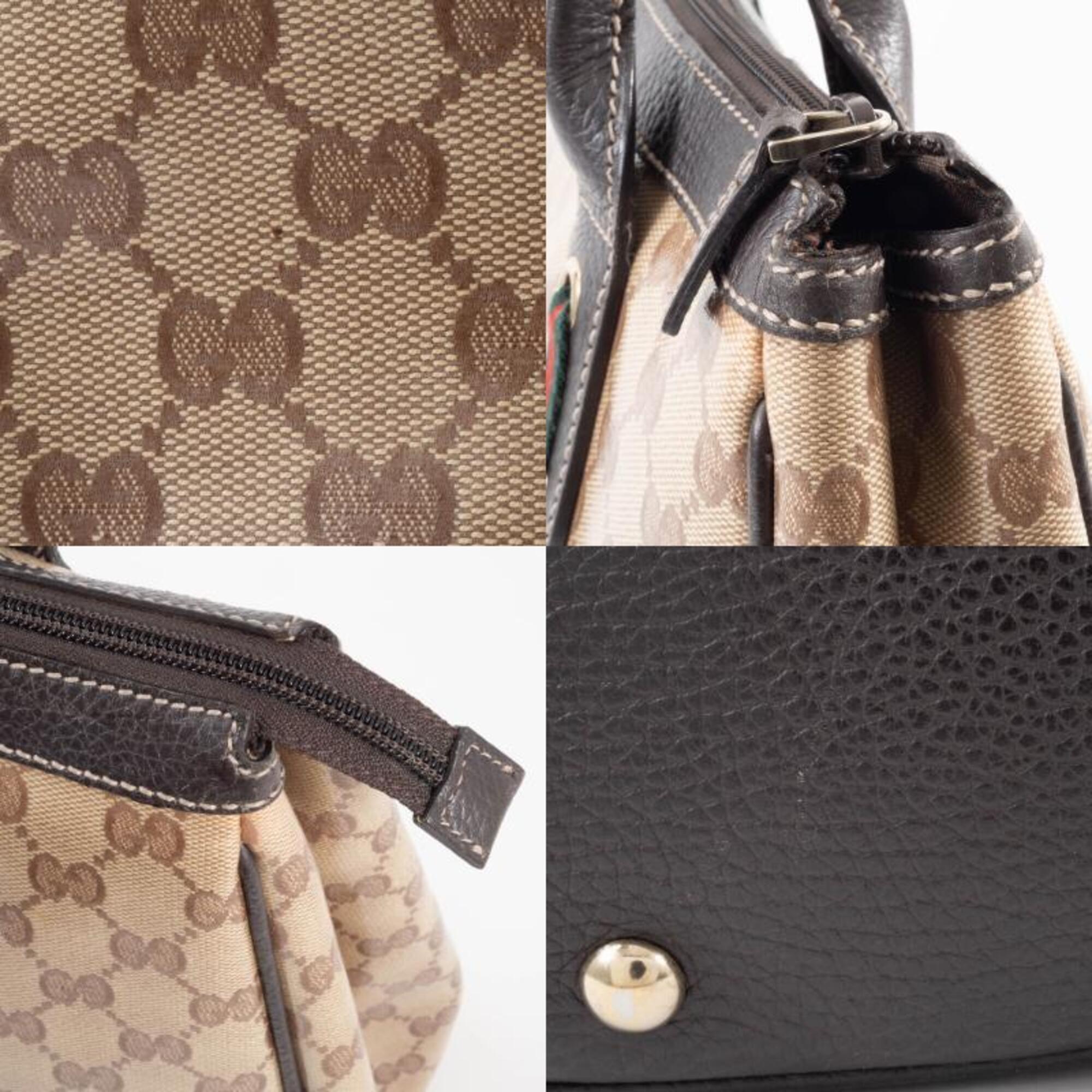 Gucci Gg Crystal Beige Brown Pvc Leather Tote Bag (Pre-Owned)