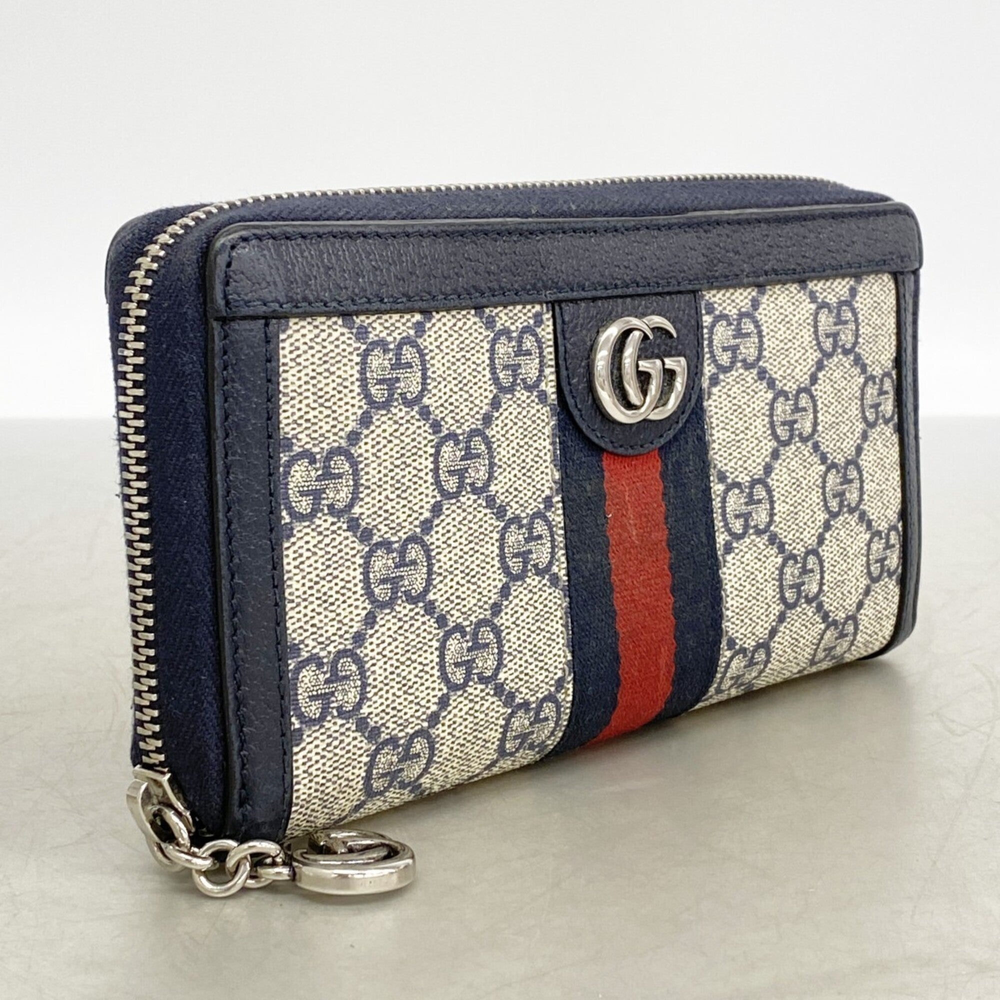 Gucci Navy Pvc Long Wallet (Bi-Fold) (Pre-Owned)