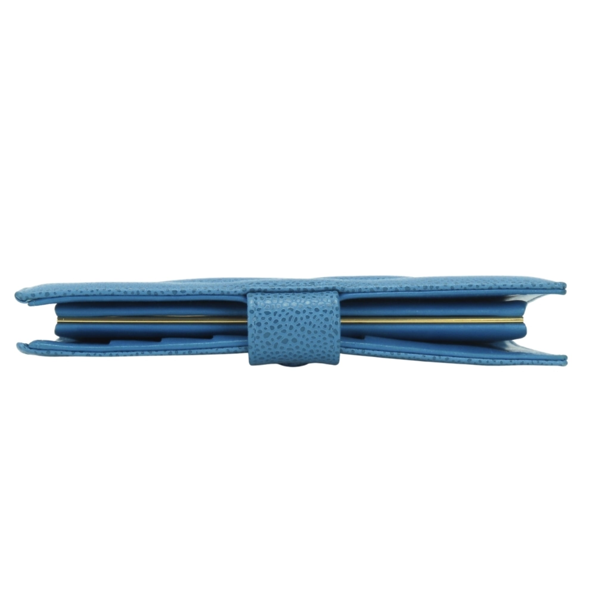 Chanel Blue Grained Calfskin Wallet (Bi-Fold) (Pre-Owned)