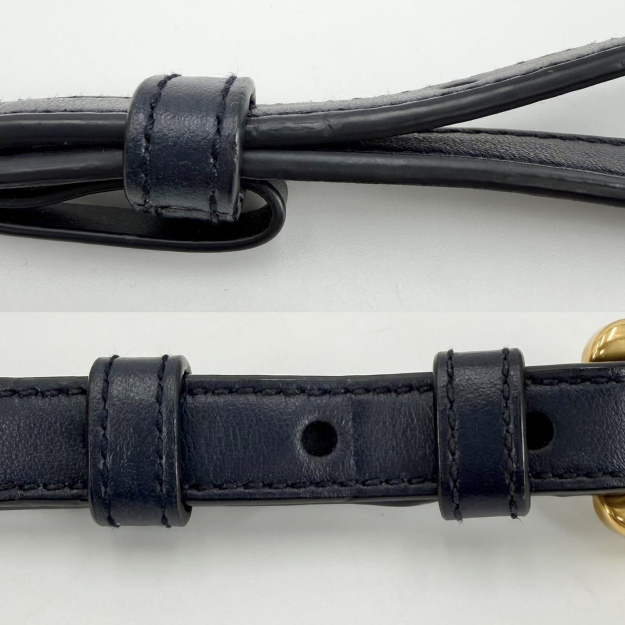 Prada Navy Nylon Leather Handbag Shoulder Bag (Pre-Owned)