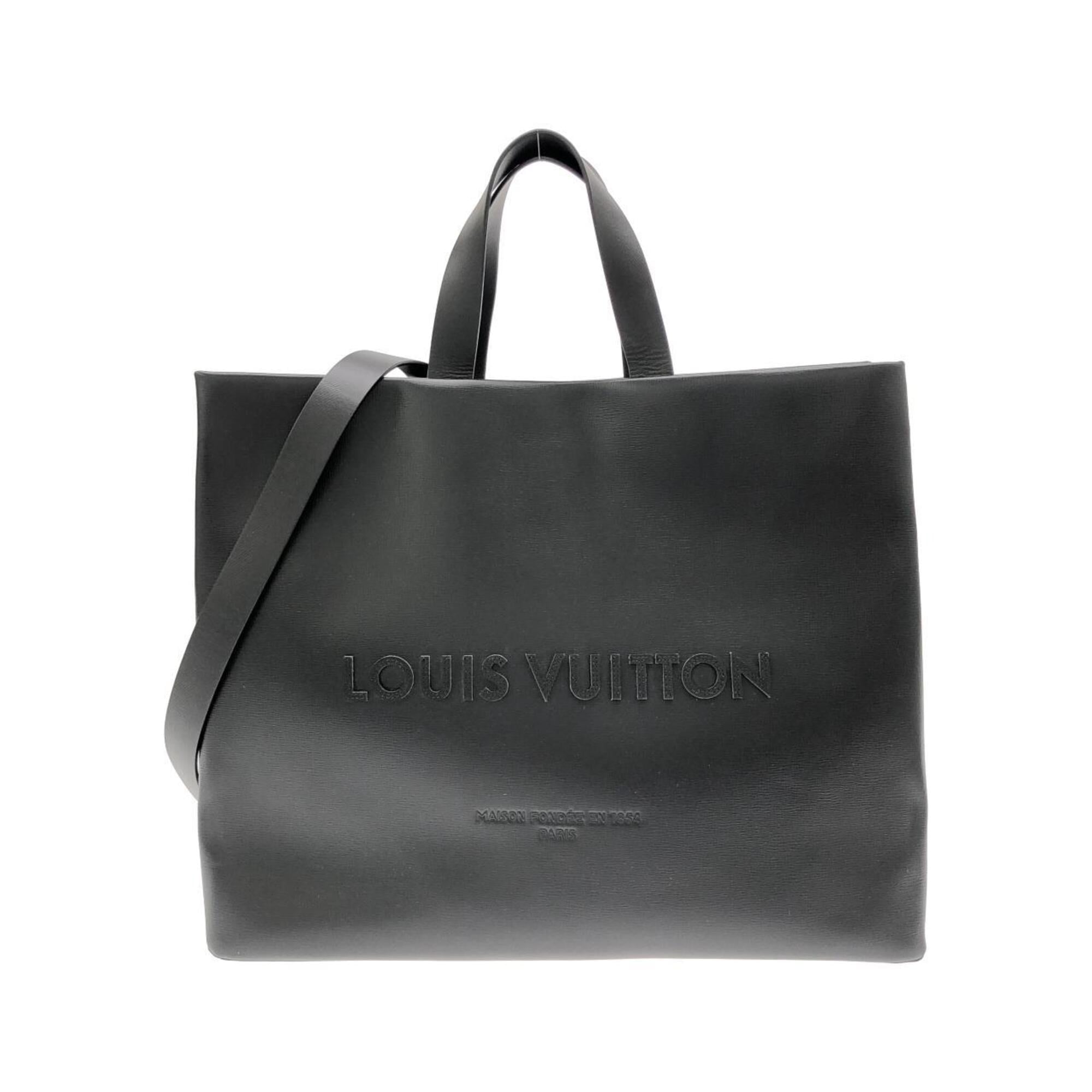 Louis Vuitton Black Leather Handbag (Pre-Owned)