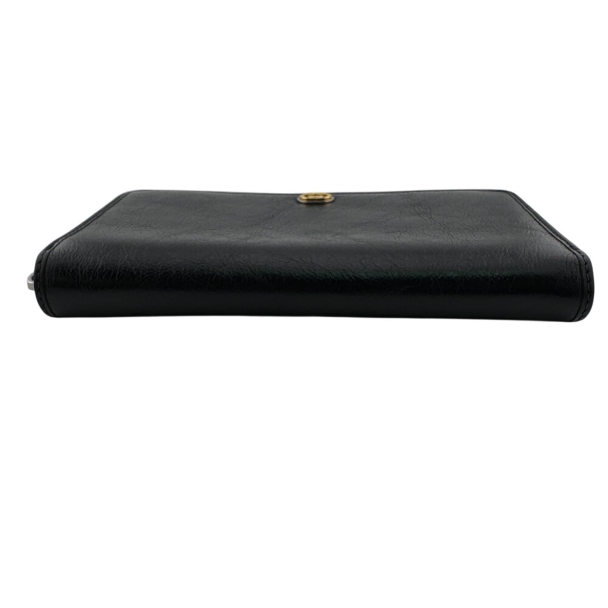 Gucci Black Leather Long Wallet (Bi-Fold) (Pre-Owned)