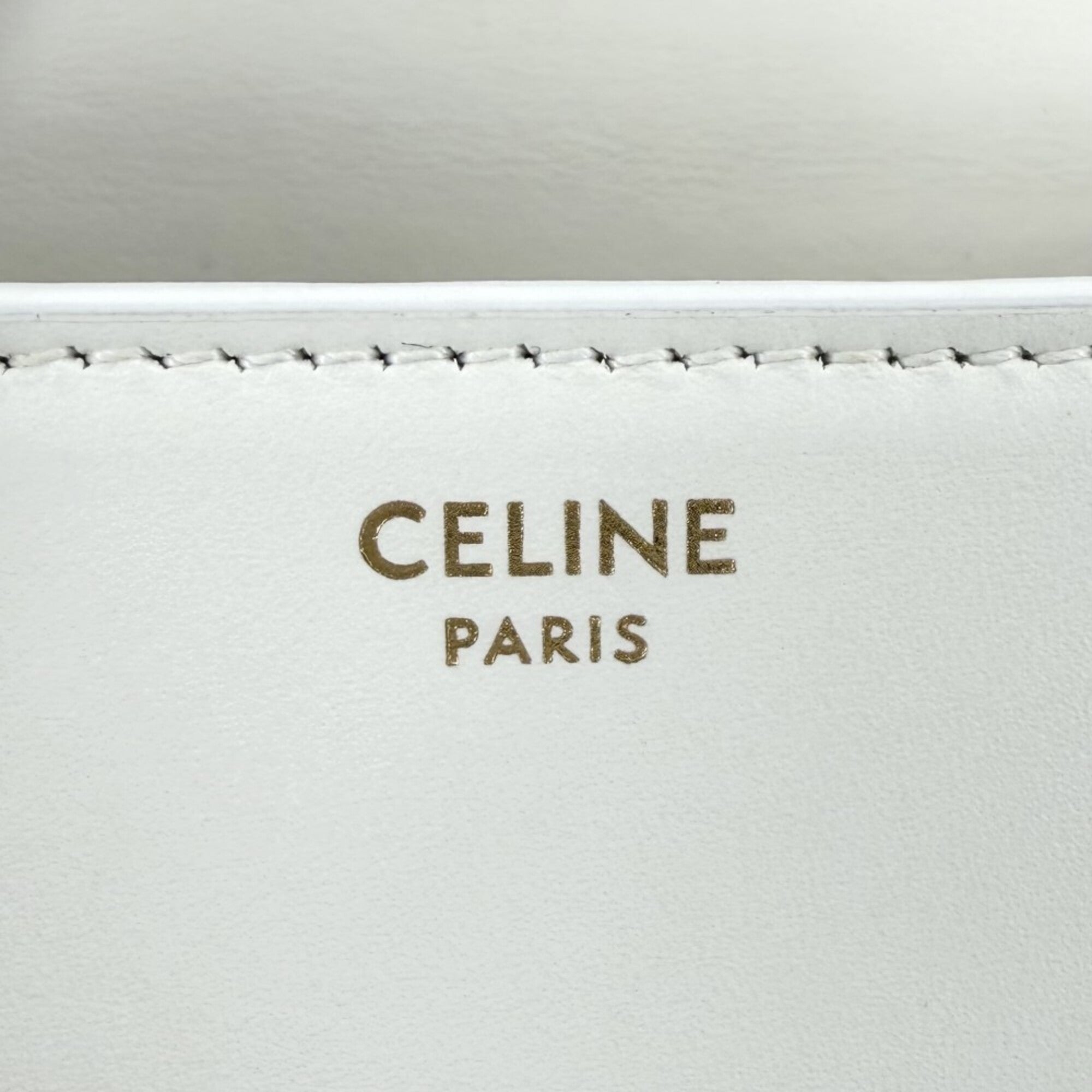 Celine White Leather Pochette Shoulder Bag (Pre-Owned)