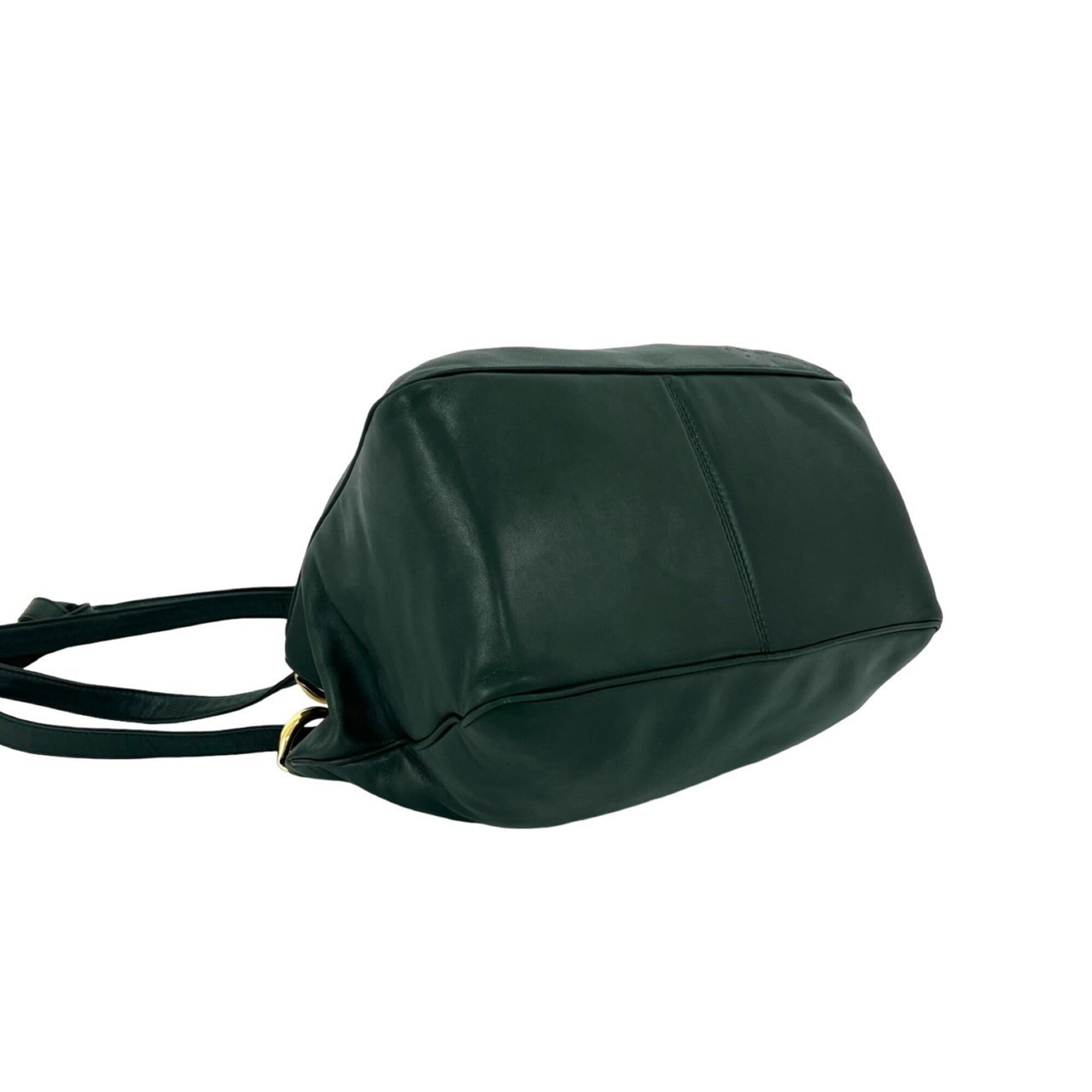 Loewe Green Leather Pochette Shoulder Bag (Pre-Owned)