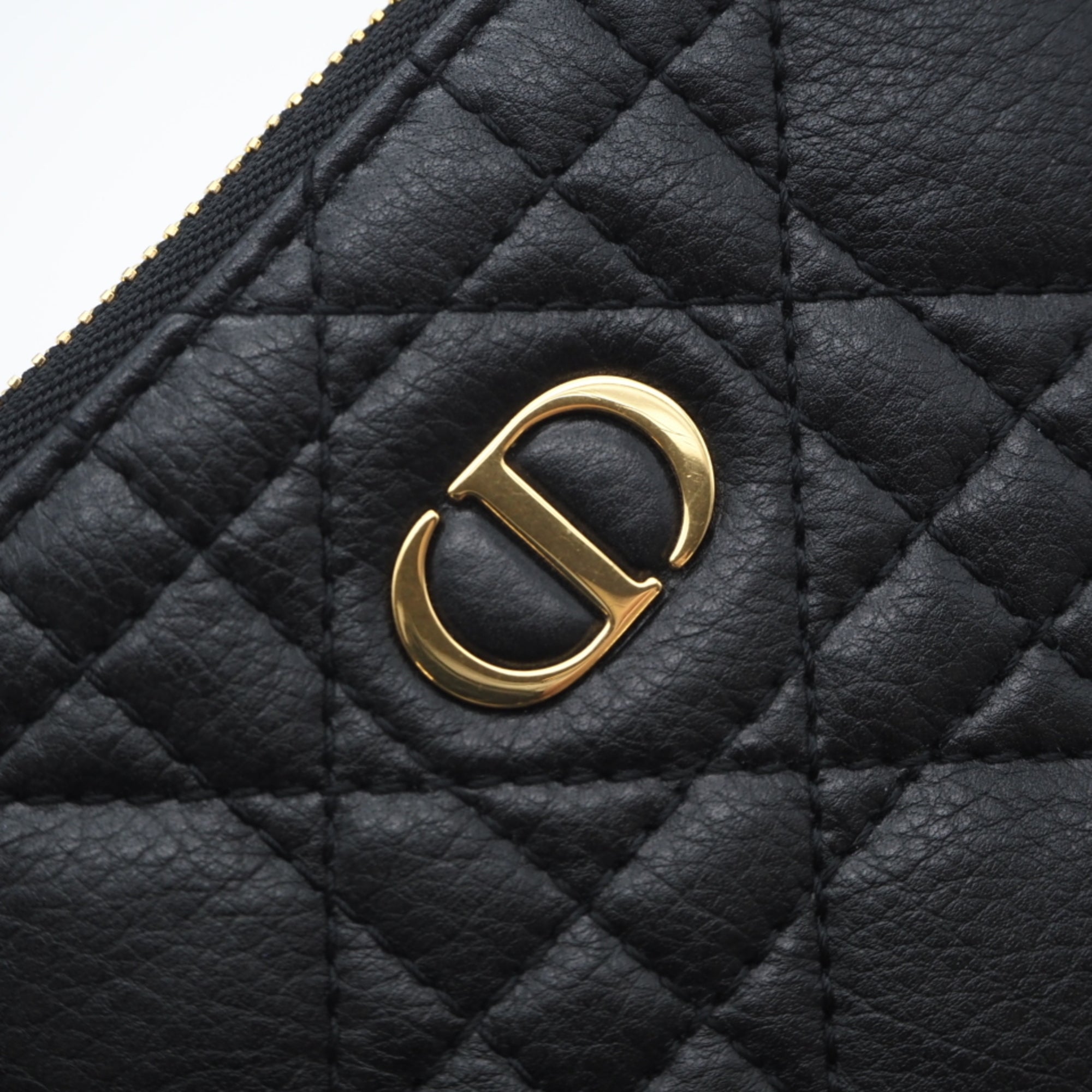 Christian Dior Black White Leather Shoulder Bag (Pre-Owned)