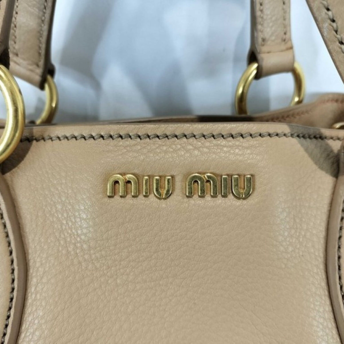 Miu Miu Beige Leather Handbag (Pre-Owned)