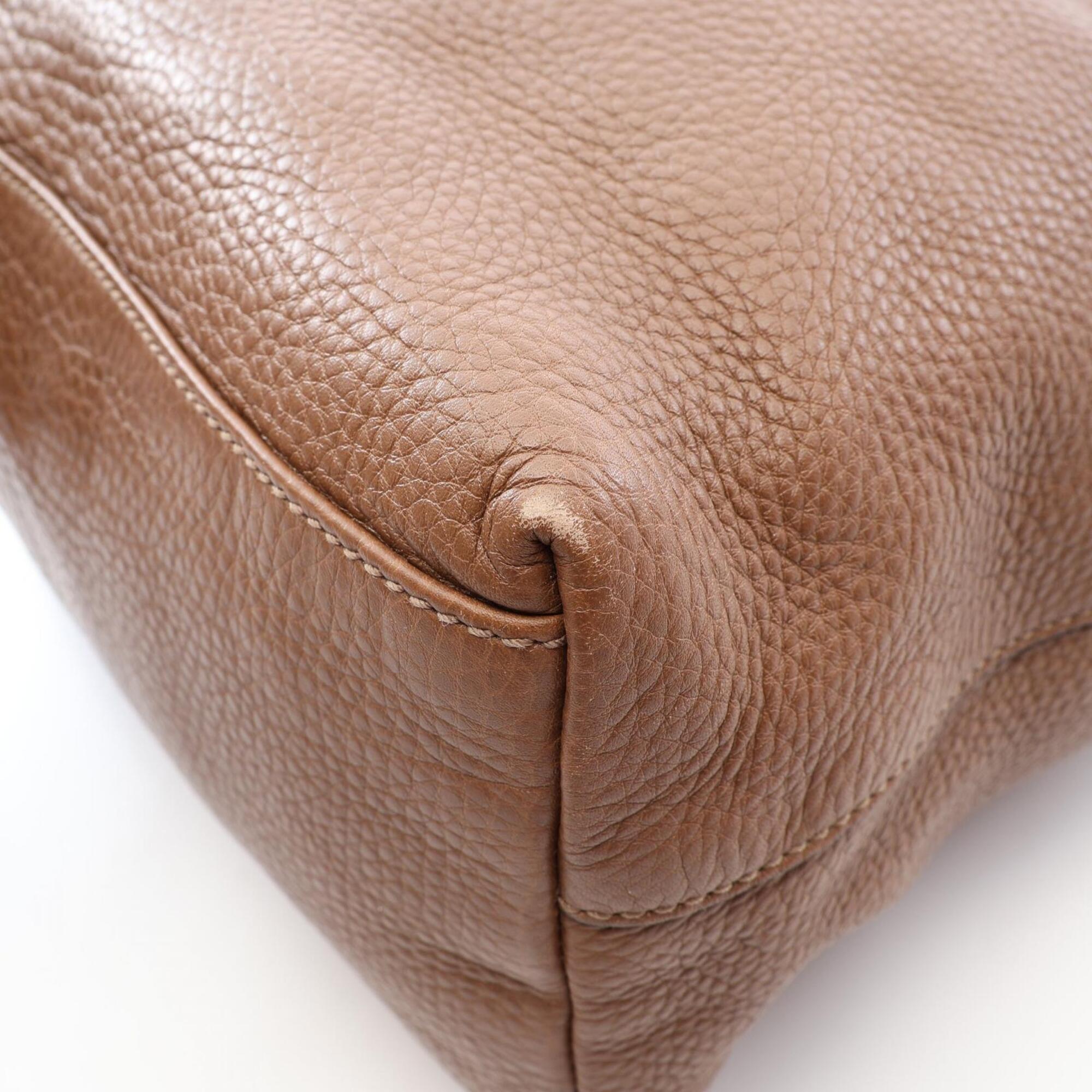 Gucci Brown Leather Handbag Shoulder Bag (Pre-Owned)
