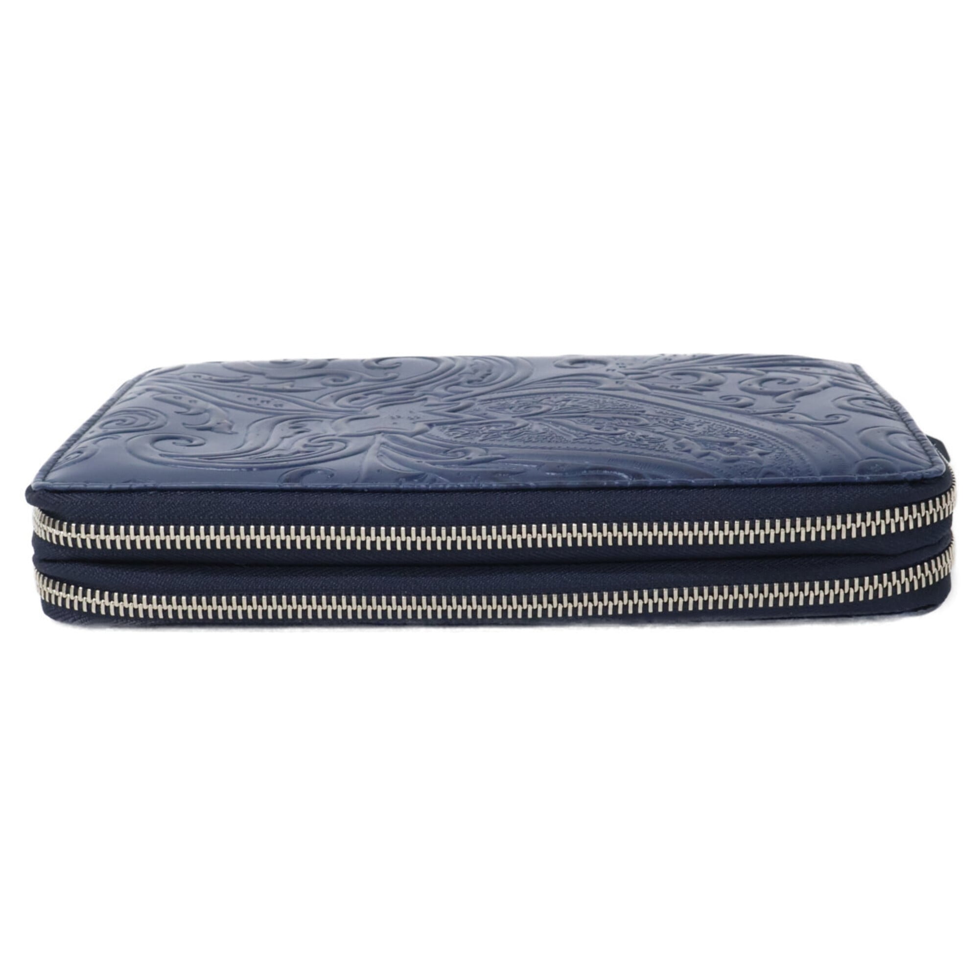Etro Navy Leather Clutch Bag (Pre-Owned)