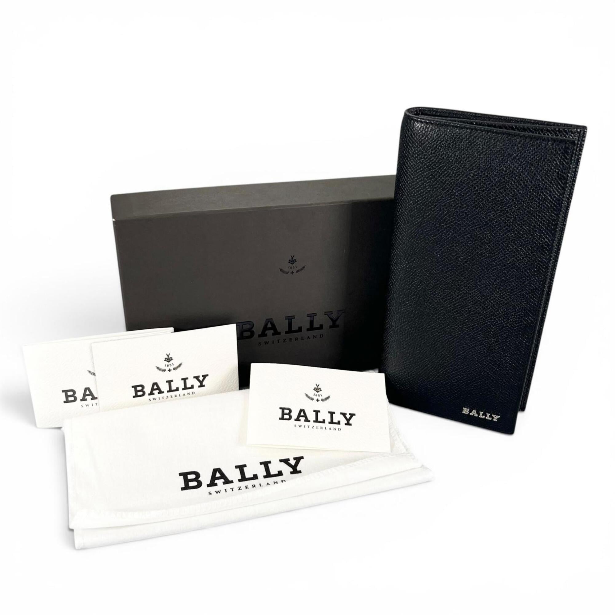 Bally Black Leather Long Wallet (Bi-Fold) (Pre-Owned)