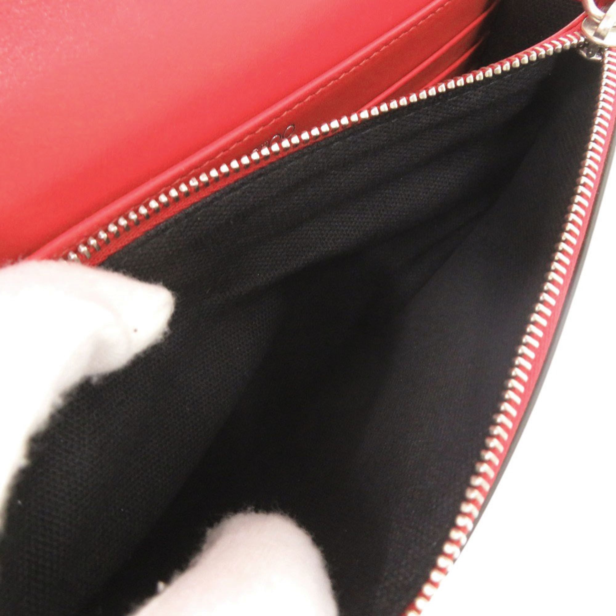 Jimmy Choo Red Color Leather Shoulder Bag (Pre-Owned)