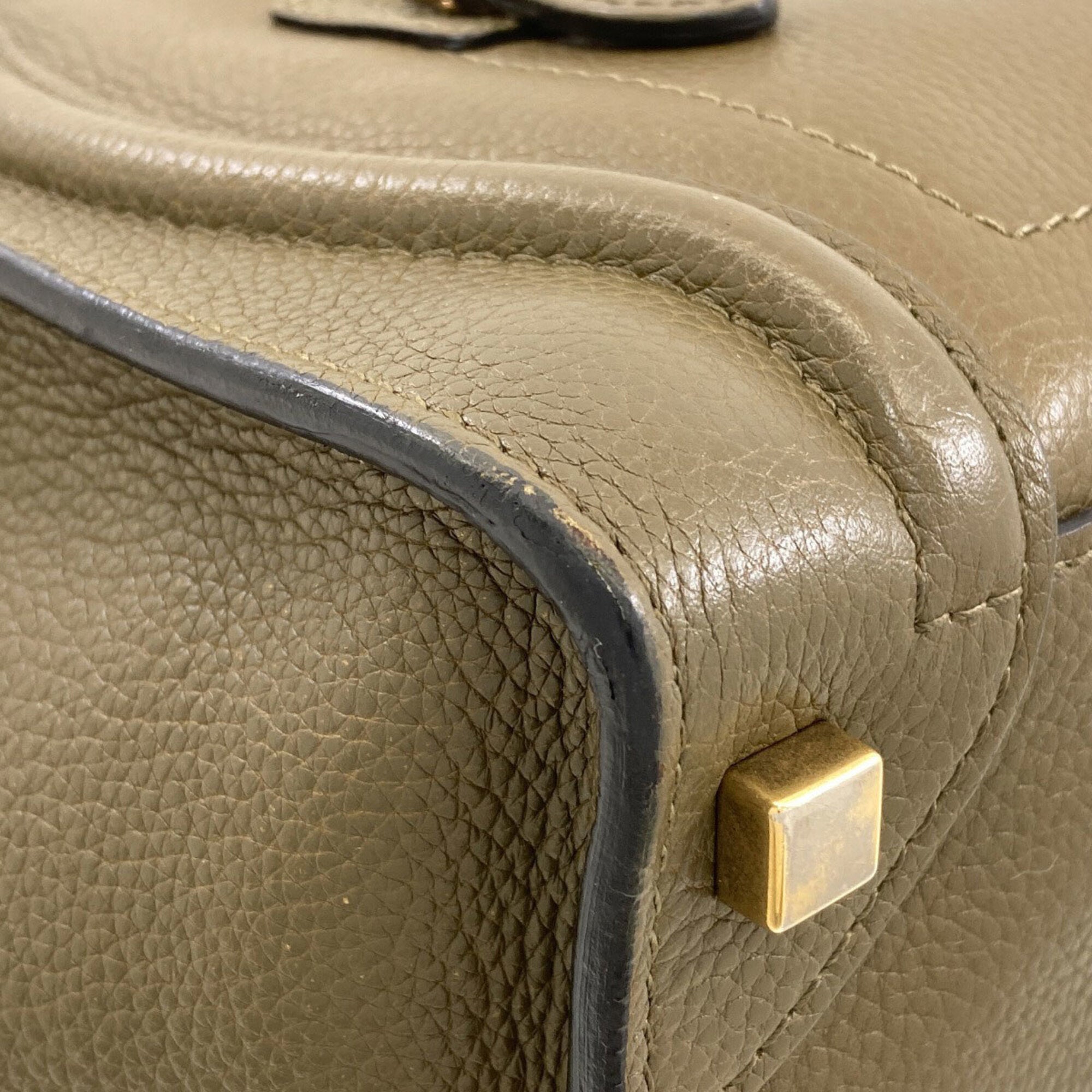 Celine Khaki Leather Handbag (Pre-Owned)