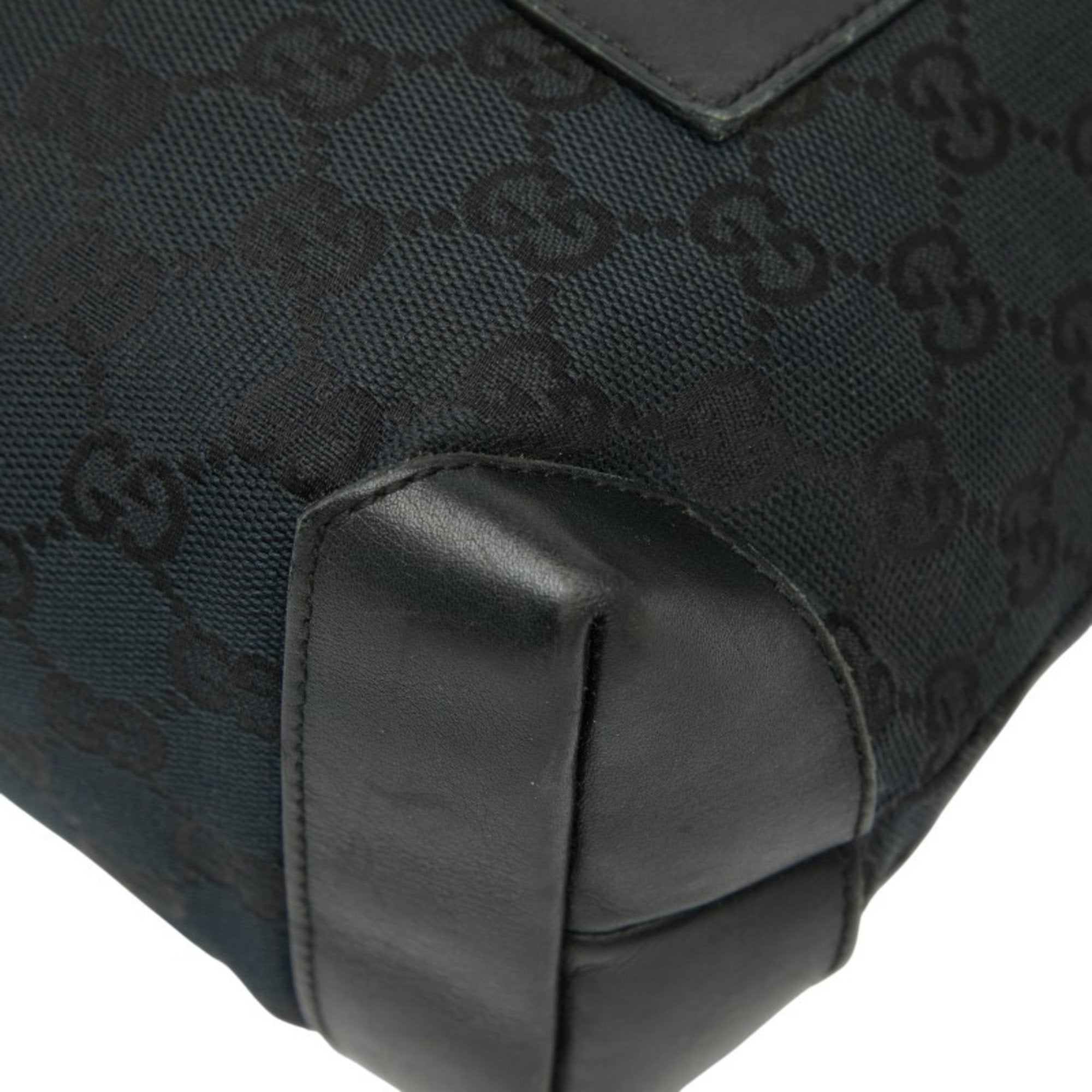 Gucci Black Canvas Leather Handbag (Pre-Owned)