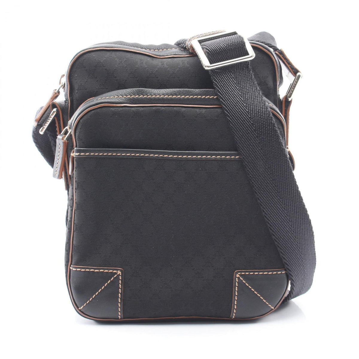 Celine Black Canvas Leather Handbag Shoulder Bag (Pre-Owned)