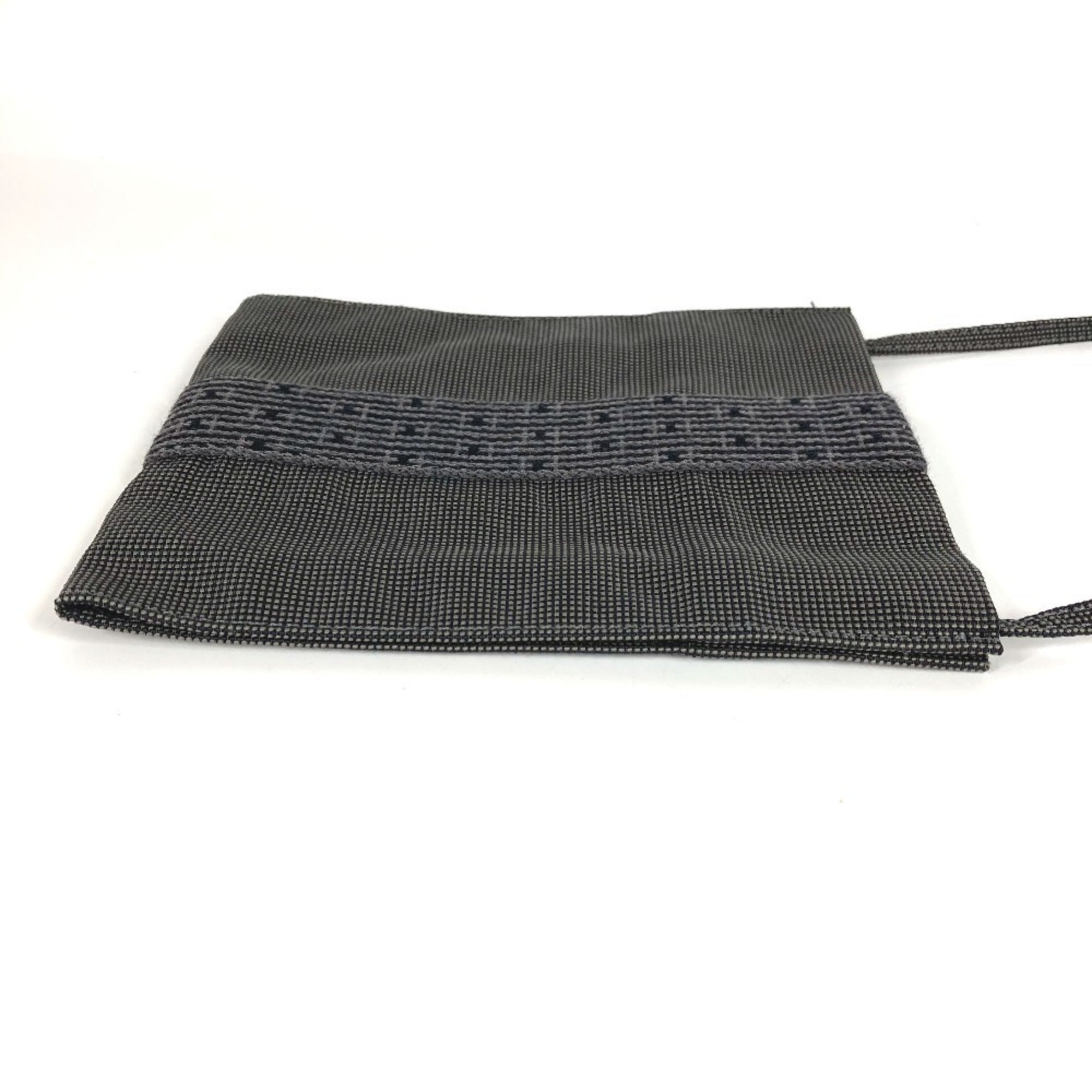 Hermes Gray Polyester Pochette Pouch Shoulder Bag (Pre-Owned)