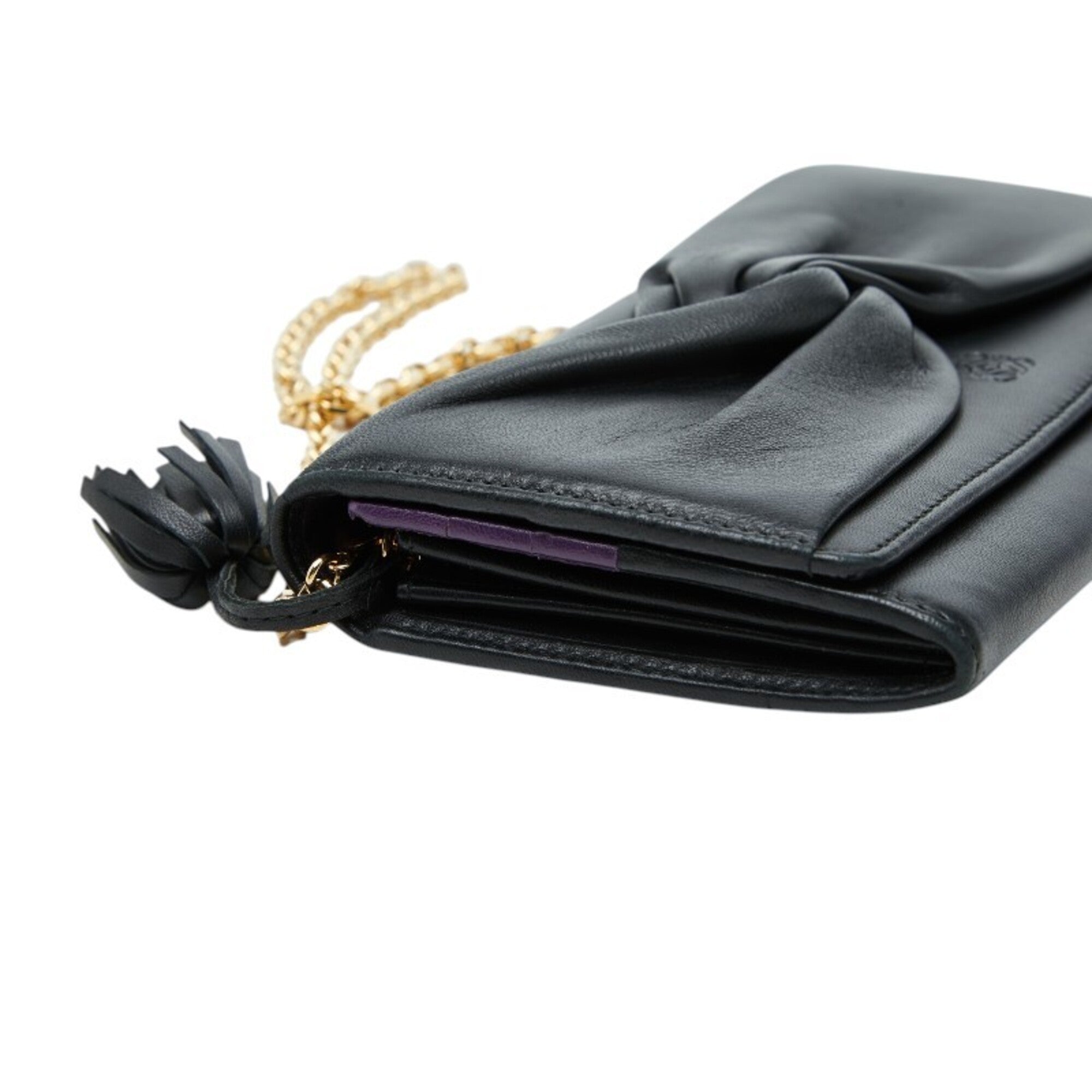 Loewe Black Leather Chain/Shoulder Wallet (Pre-Owned)
