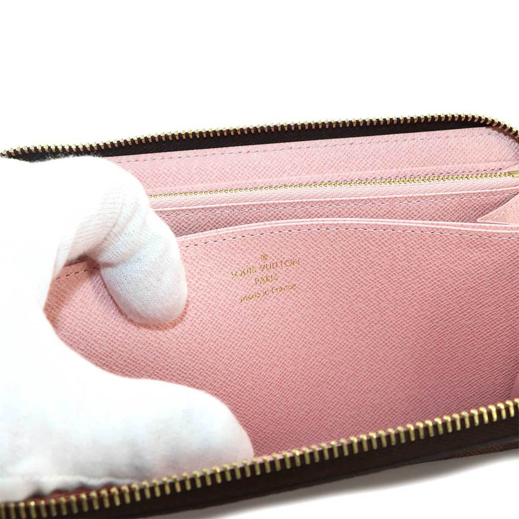 Louis Vuitton Damier Canvas Ebene Rose Ballerine Damier Canvas Long Wallet (Bi-Fold) (Pre-Owned)
