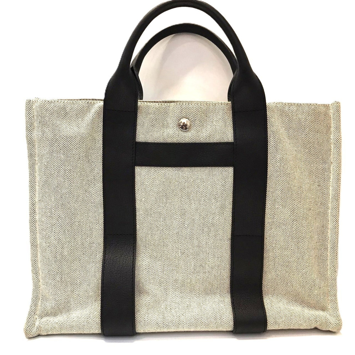 Hermes Negonda Leather Toile H Handbag (Pre-Owned)