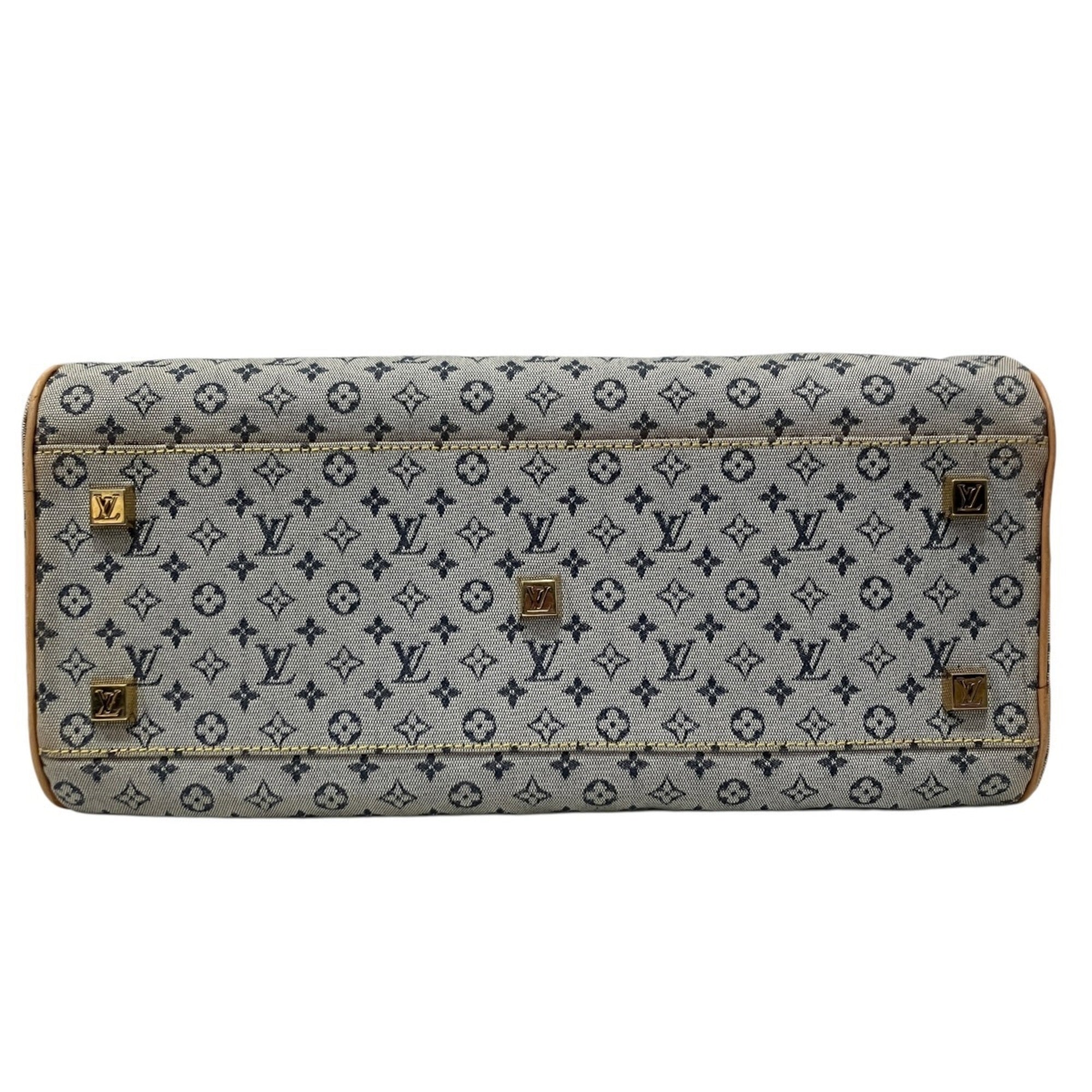Louis Vuitton Beige Blue Gray Cotton Handbag (Pre-Owned)