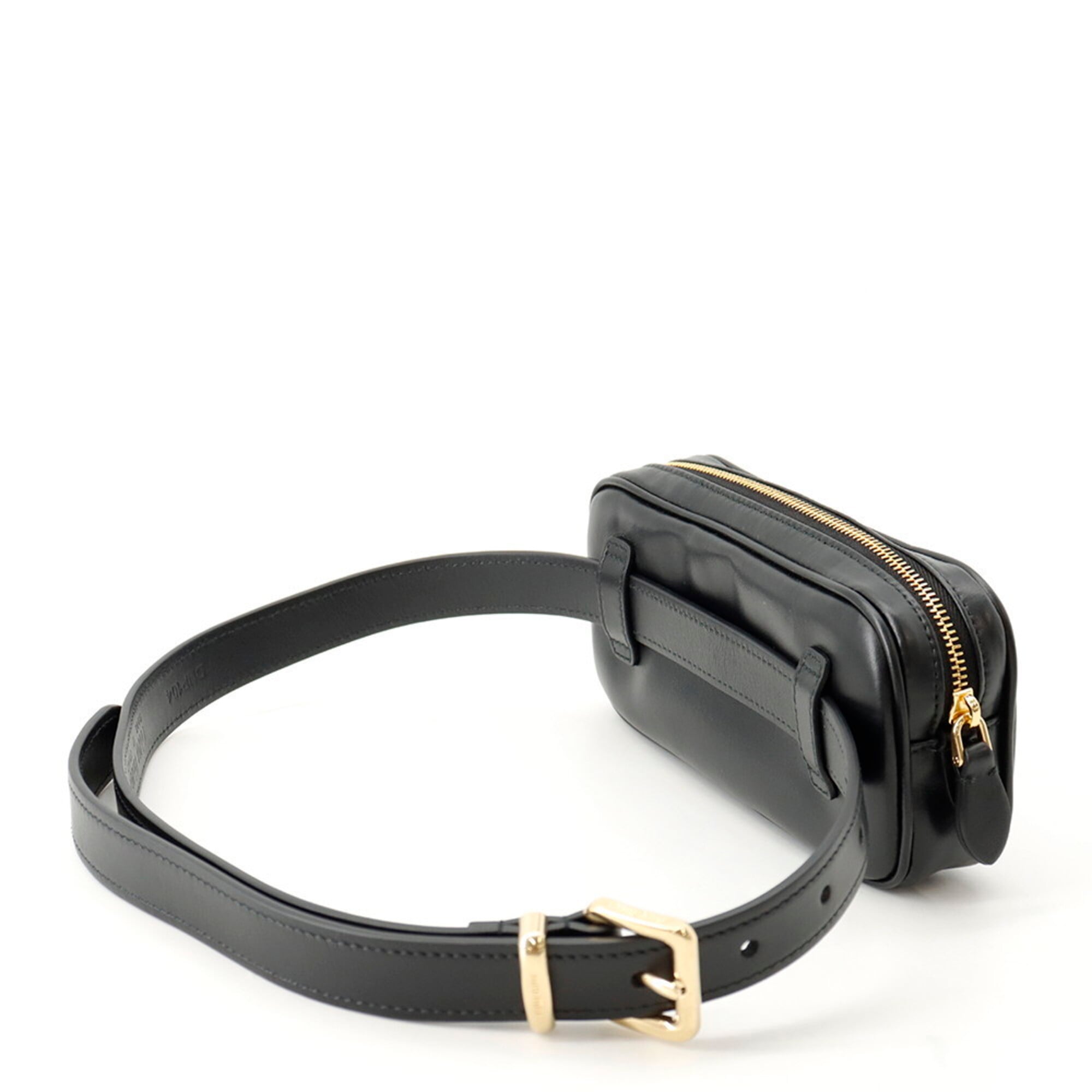 Miu Miu Black Leather Fanny Pack Handbag (Pre-Owned)