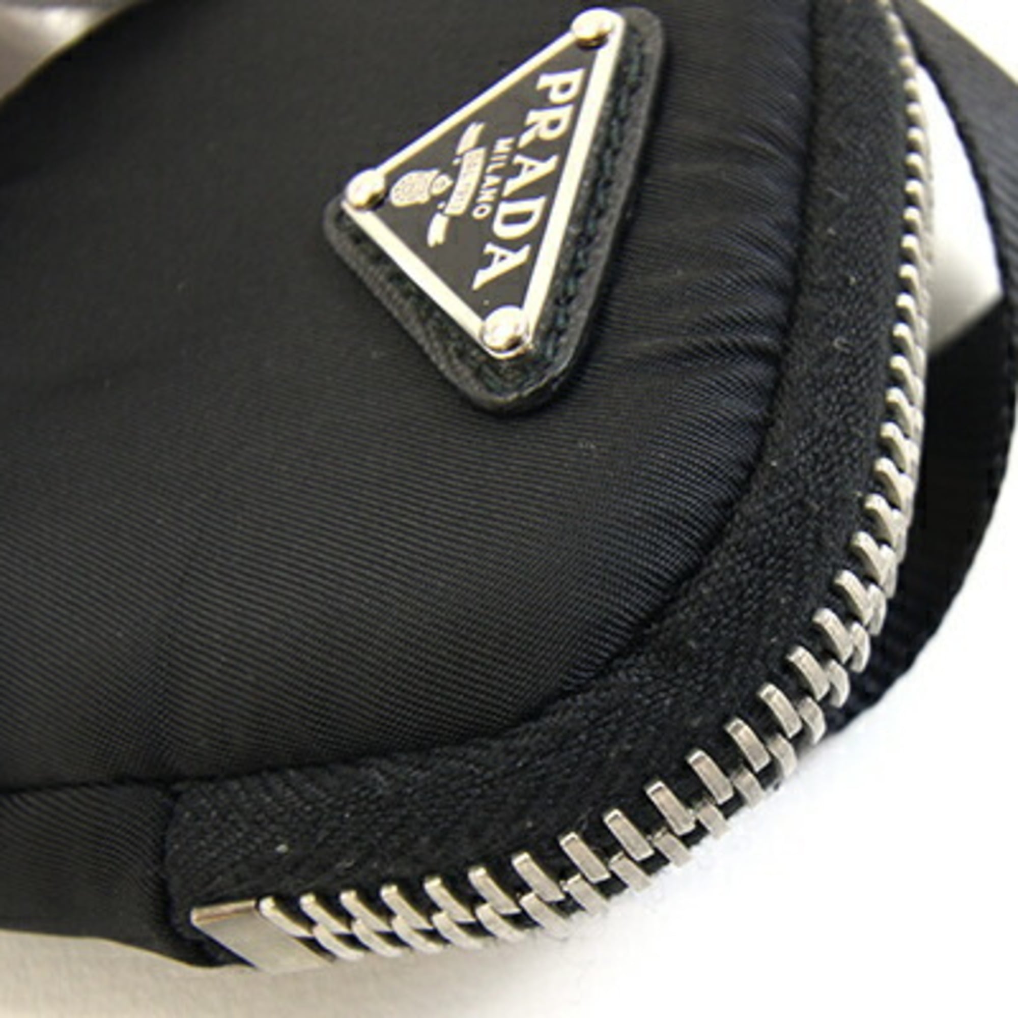 Prada Black Nylon Leather Fanny Pack Handbag Pouch (Pre-Owned)